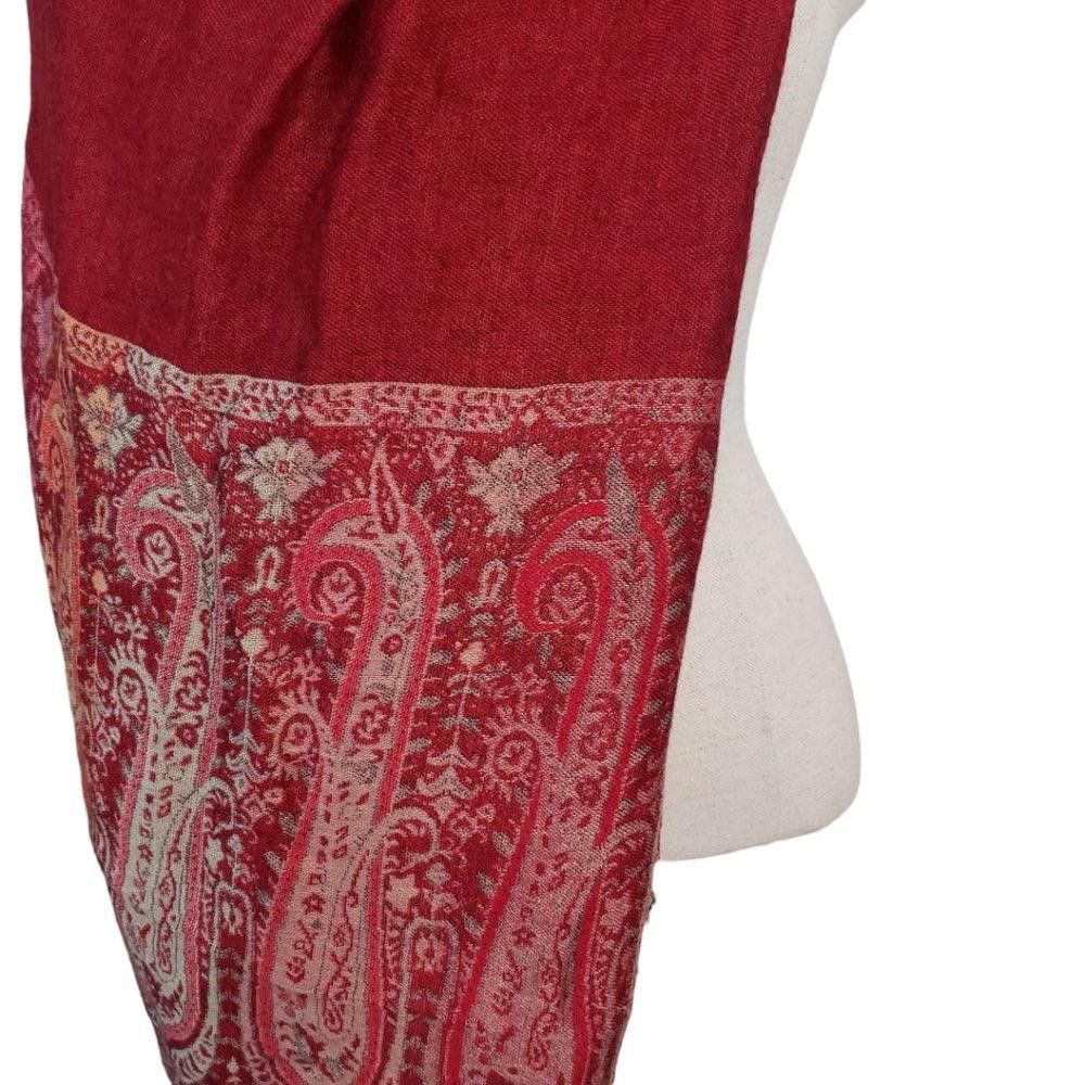 Designer CT833 Pashmina Red Multicolor Size ONE SIZE - 3 Thumbnail