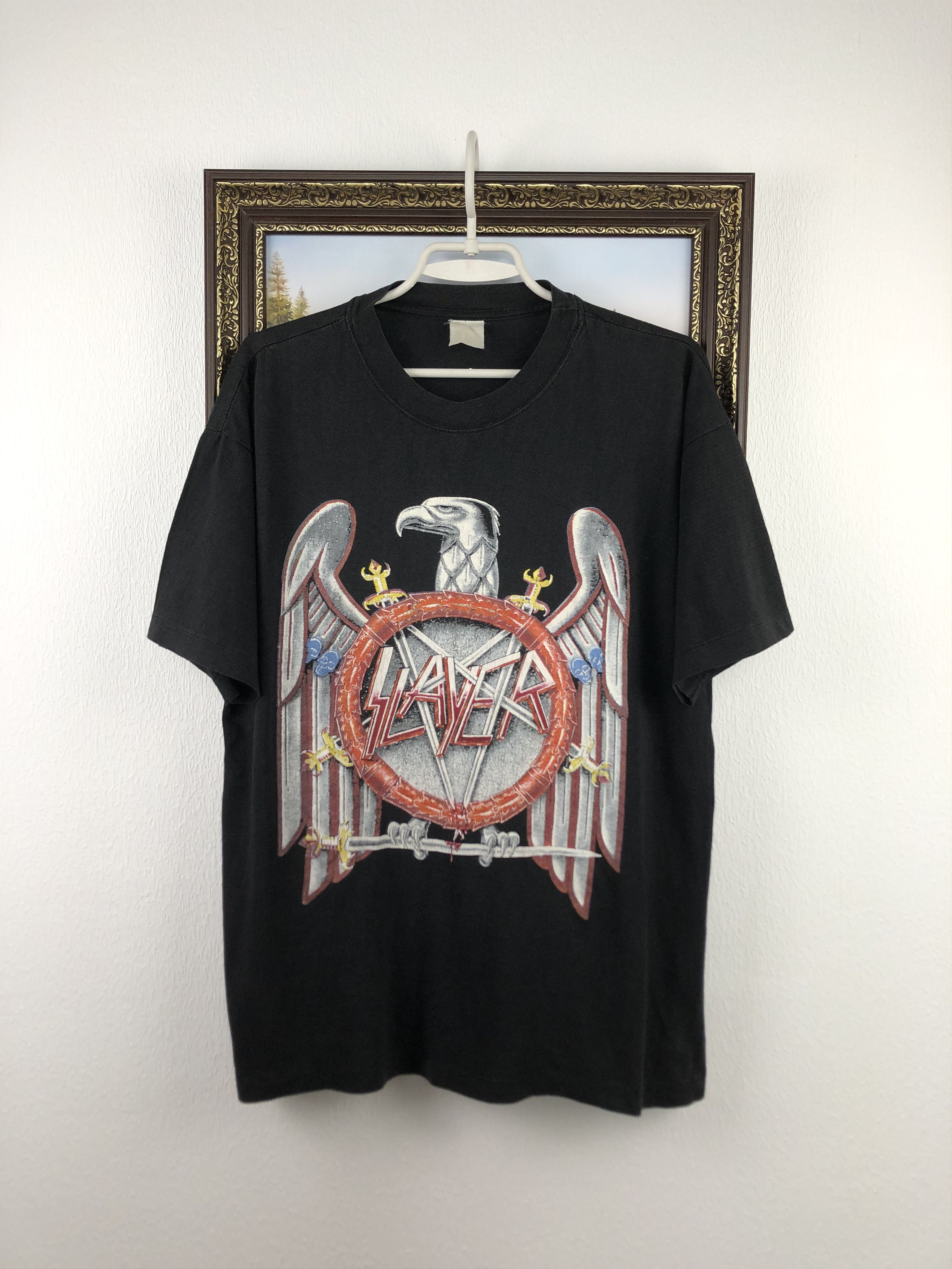 Band Tees Vintage 90's Slayer Band Tee Shirt Rare Over Print Size US M / EU 48-50 / 2 - 1 Thumbnail
