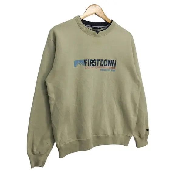 Vintage Vtg FIRST DOWN USA Crewneck Sweatshirt Spell Out Streetwear Size US M / EU 48-50 / 2 - 3 Thumbnail
