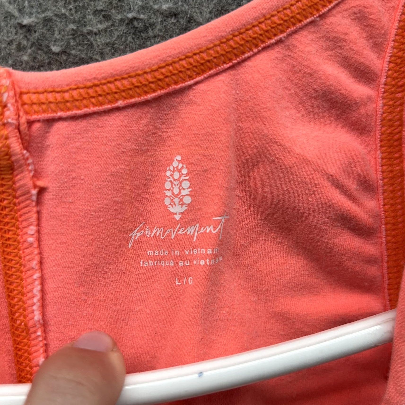 Free People Free People Tank Top Womens L Orange Scoop Neck Stretch Athletic Yoga Shirt Size L / US 10 / IT 46 - 2 Thumbnail