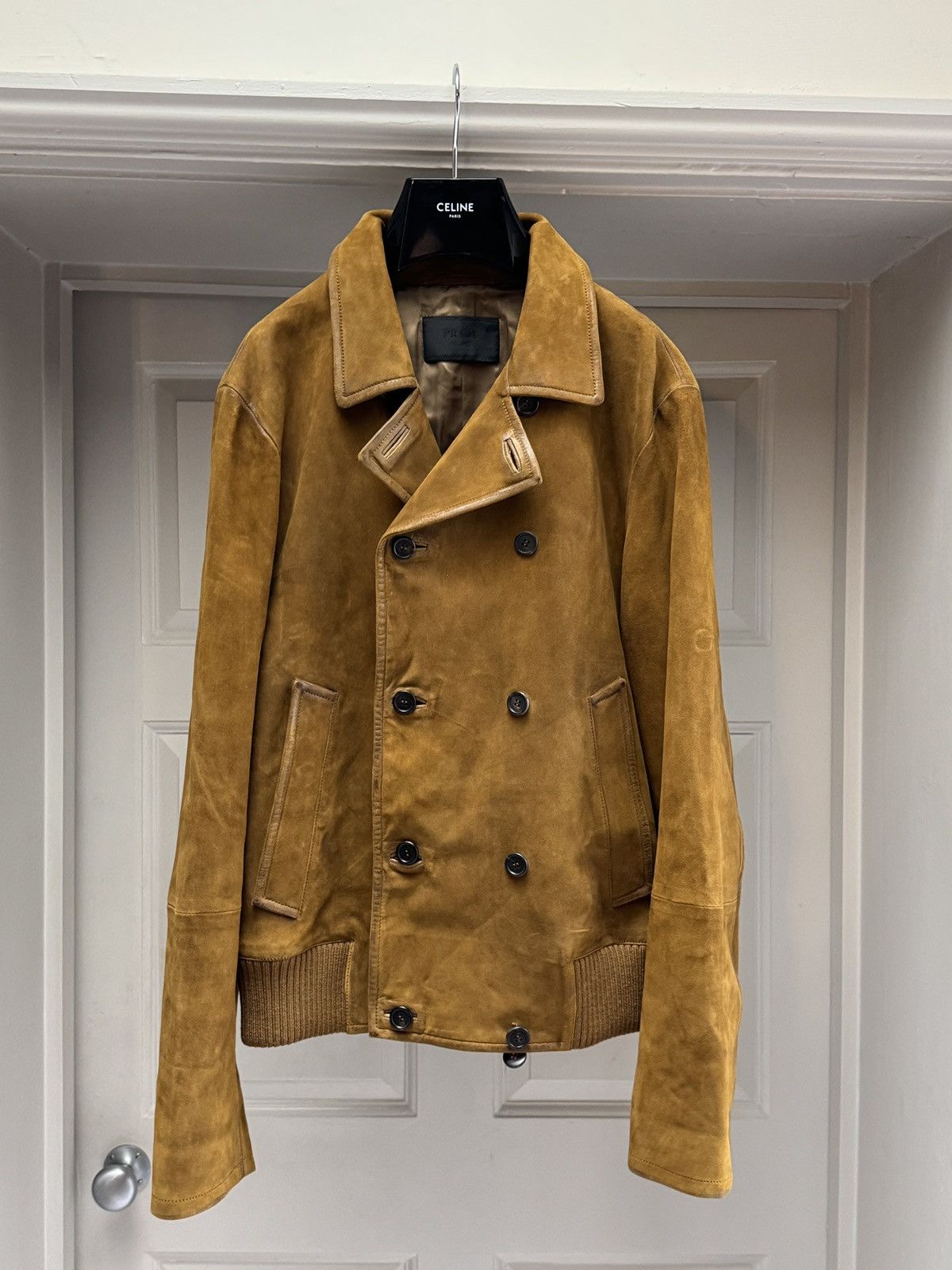 Prada Prada Men’s Brown Suede Double Breasted Jacket size IT 52 Size US L / EU 52-54 / 3 - 1 Thumbnail