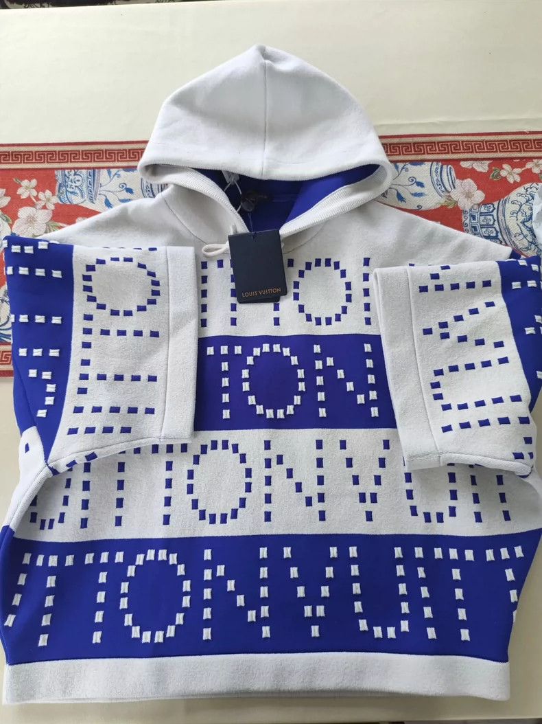 Louis Vuitton Louis Vuitton Blue and white monogram printed hoodie Size US M / EU 48-50 / 2 - 1 Thumbnail