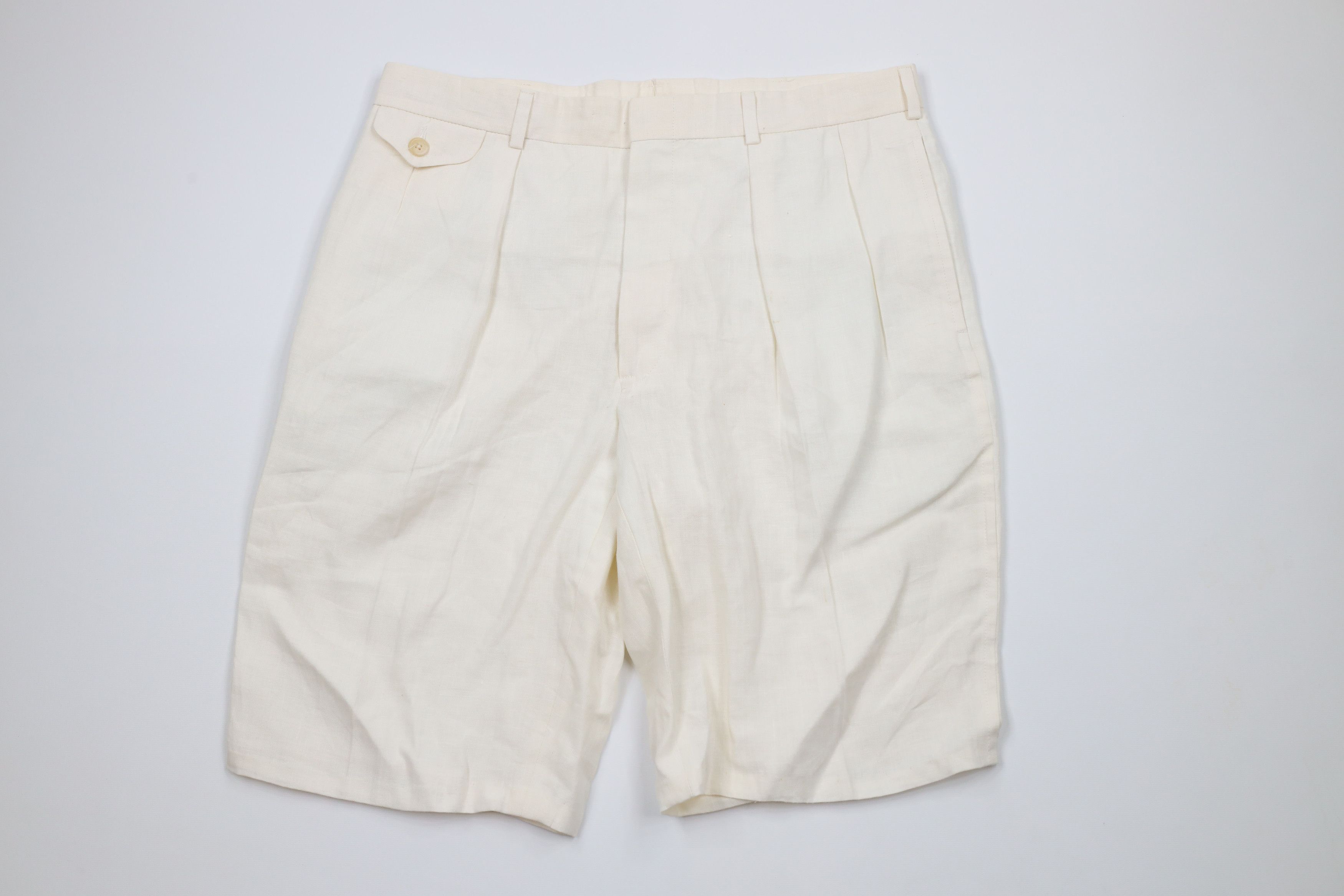 Vintage 70s Ralph Lauren Above Knee Chino Shorts Cream USA