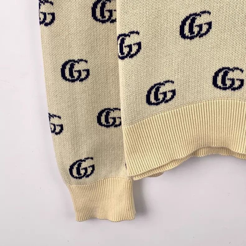 Gucci Gucci Beige double G old flower full print cotton V-neck l Size US XS / EU 42 / 0 - 4 Thumbnail