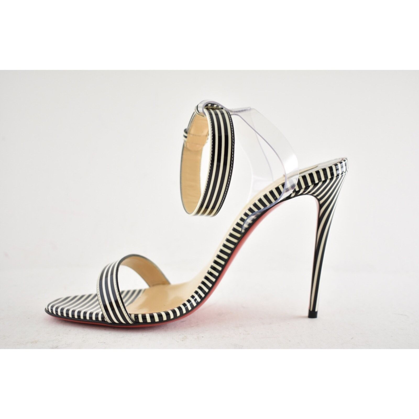 Christian Louboutin Christian Louboutin Jonatina 100 Black White Stripes Patent Size US 7 / IT 37 - 9 Thumbnail