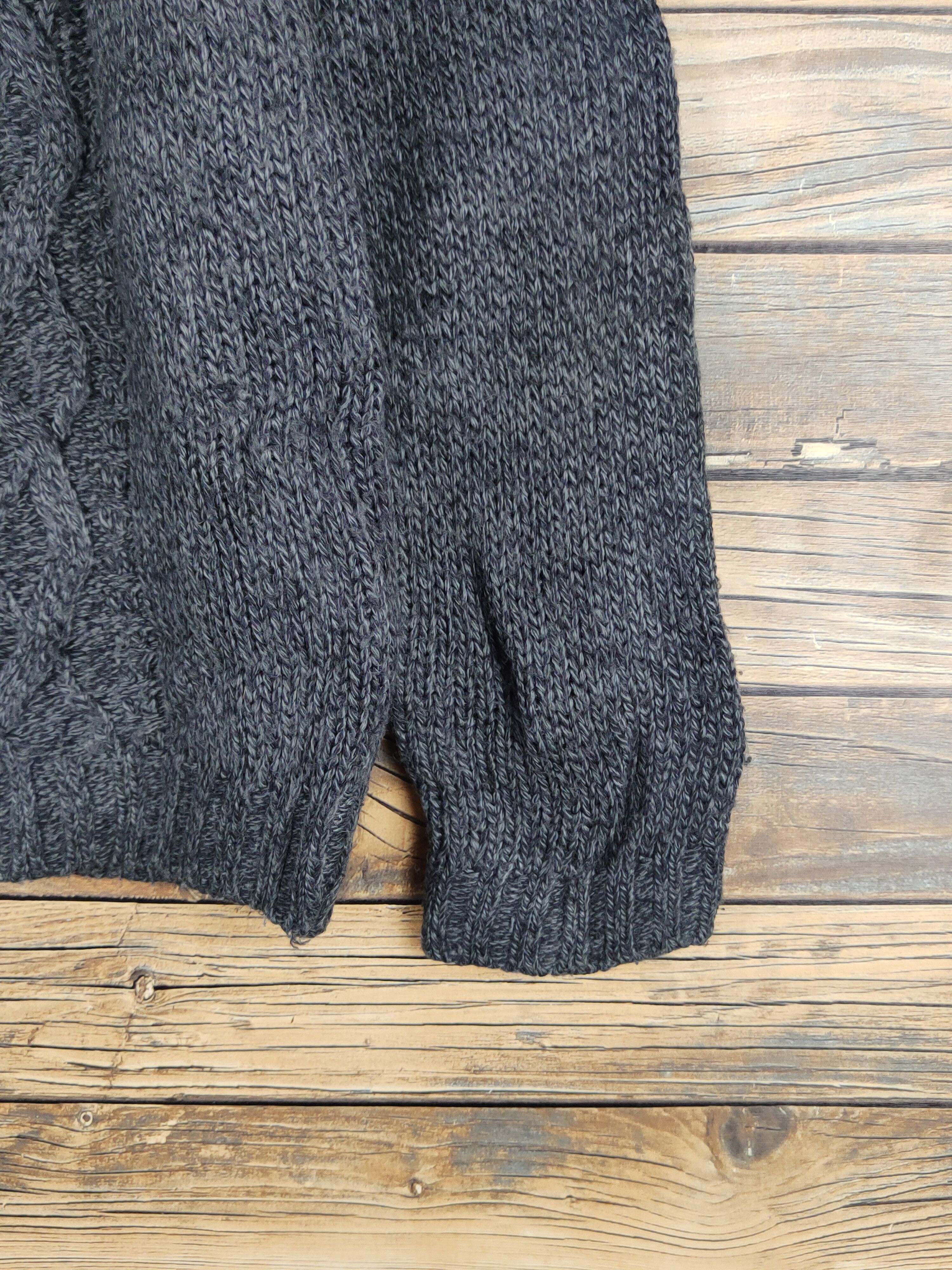 Aran Isles Knitwear × Japanese Brand × Vintage Topvalu Dark Gray cable Knitwear Sweaters #W1350 Size US M / EU 48-50 / 2 - 6 Thumbnail