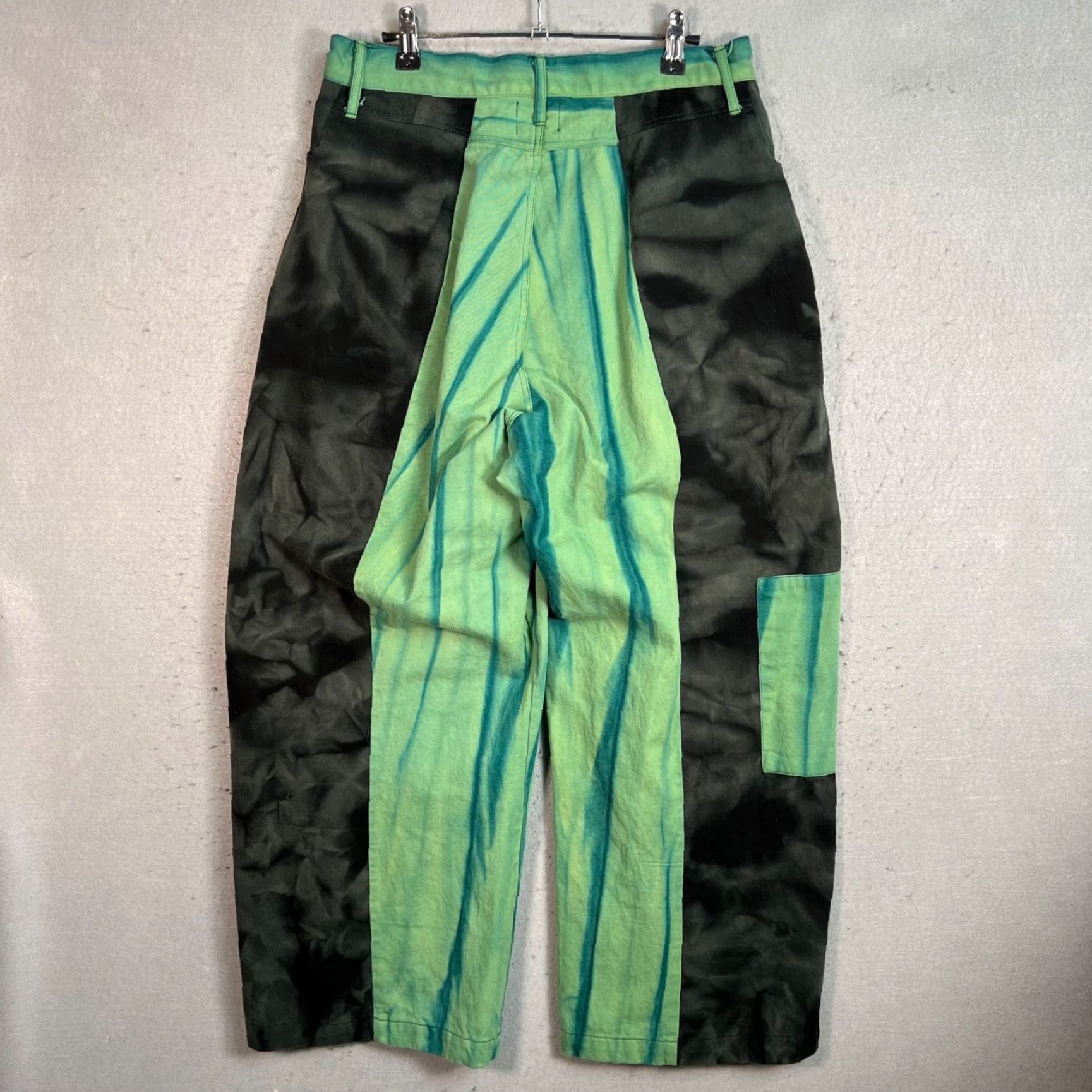 Vintage Wood & Mountain Womens Size Large Tie-Dye Green & Black Pants Wide-Leg Size 36" / US 14 / IT 50 - 2 Thumbnail