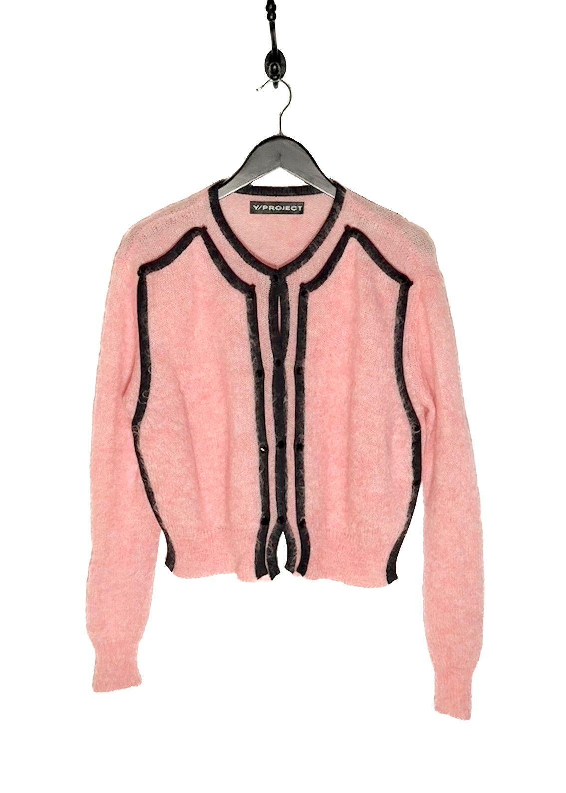 Y/Project Y/Project Pink Mohair Panelled Crop Cardigan Sweater Size XS / US 0-2 / IT 36-38 - 1 Thumbnail