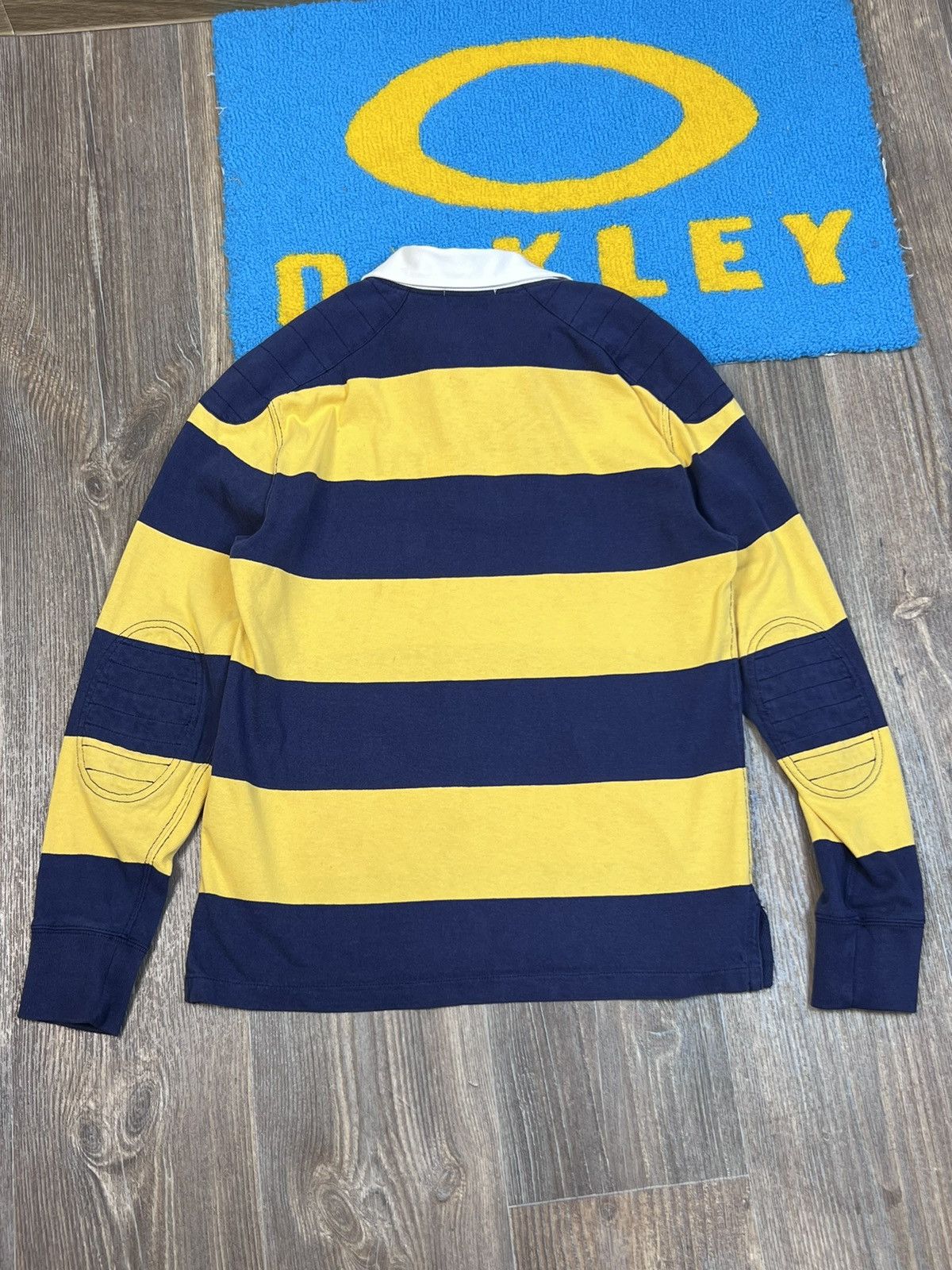 Polo Ralph Lauren × Rugby Ralph Lauren × Vintage Polo Ralph Lauren Yellow Blue Rugby Polo Long Sleeve Shirt Size US S / EU 44-46 / 1 - 9 Thumbnail
