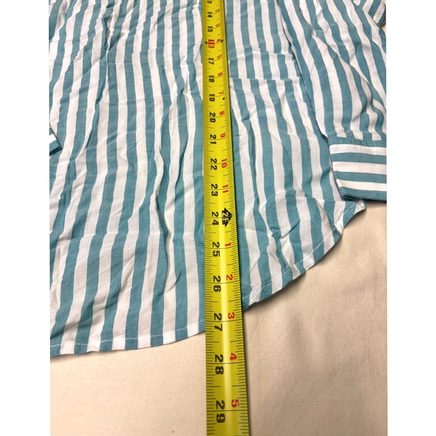 Rails Rails Striped Button Down Shirt Teal White Long Sleeve Shirt S Women Dress Shirt Blouse Tunic Casual Everyday Size S / US 4 / IT 40 - 7 Thumbnail