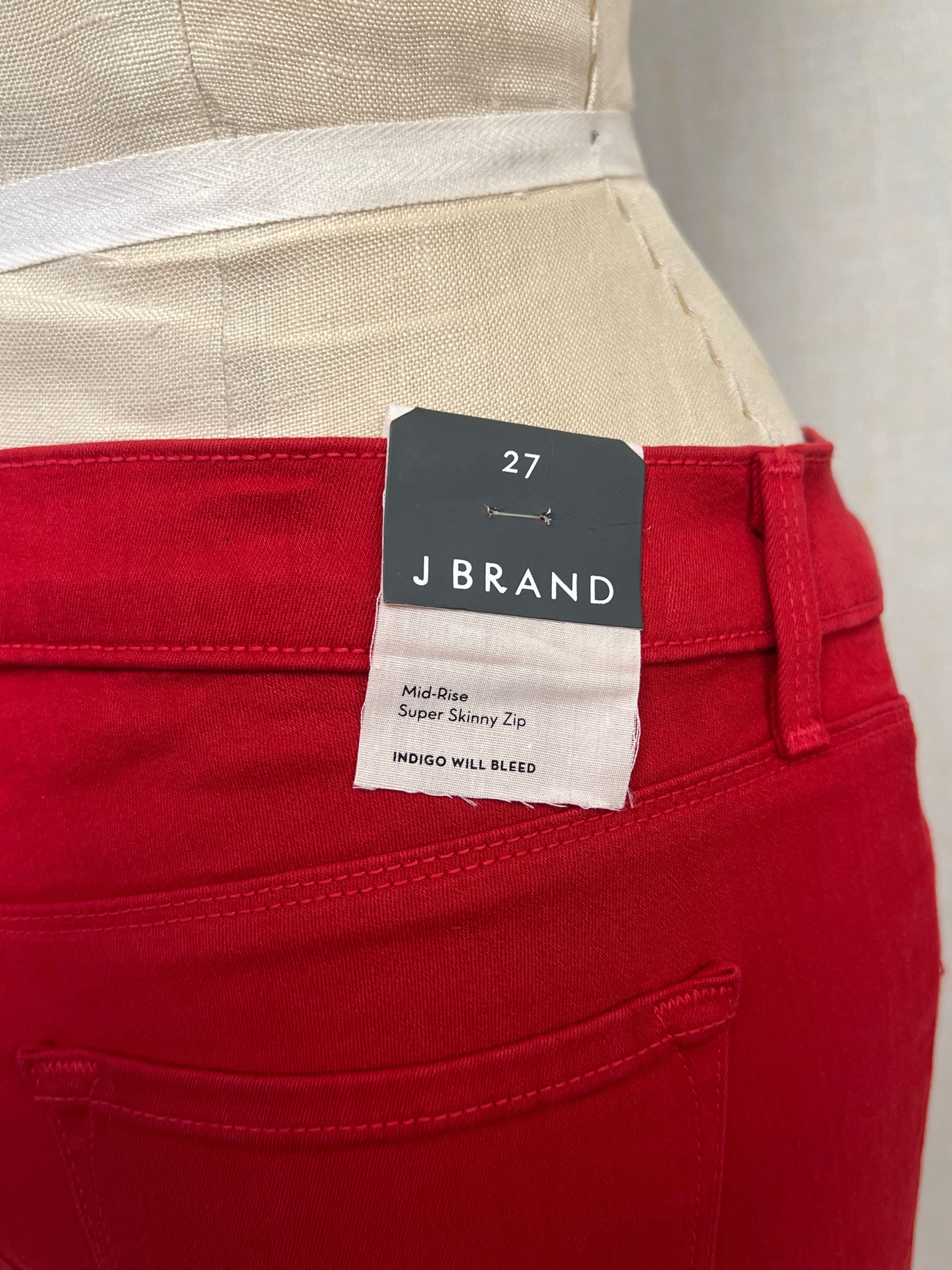 J Brand NWT 2000s J Brand Red Super Skinny Zipper Mid Rise Jeans 27 Size 27" / US 4 / IT 40 - 7 Thumbnail