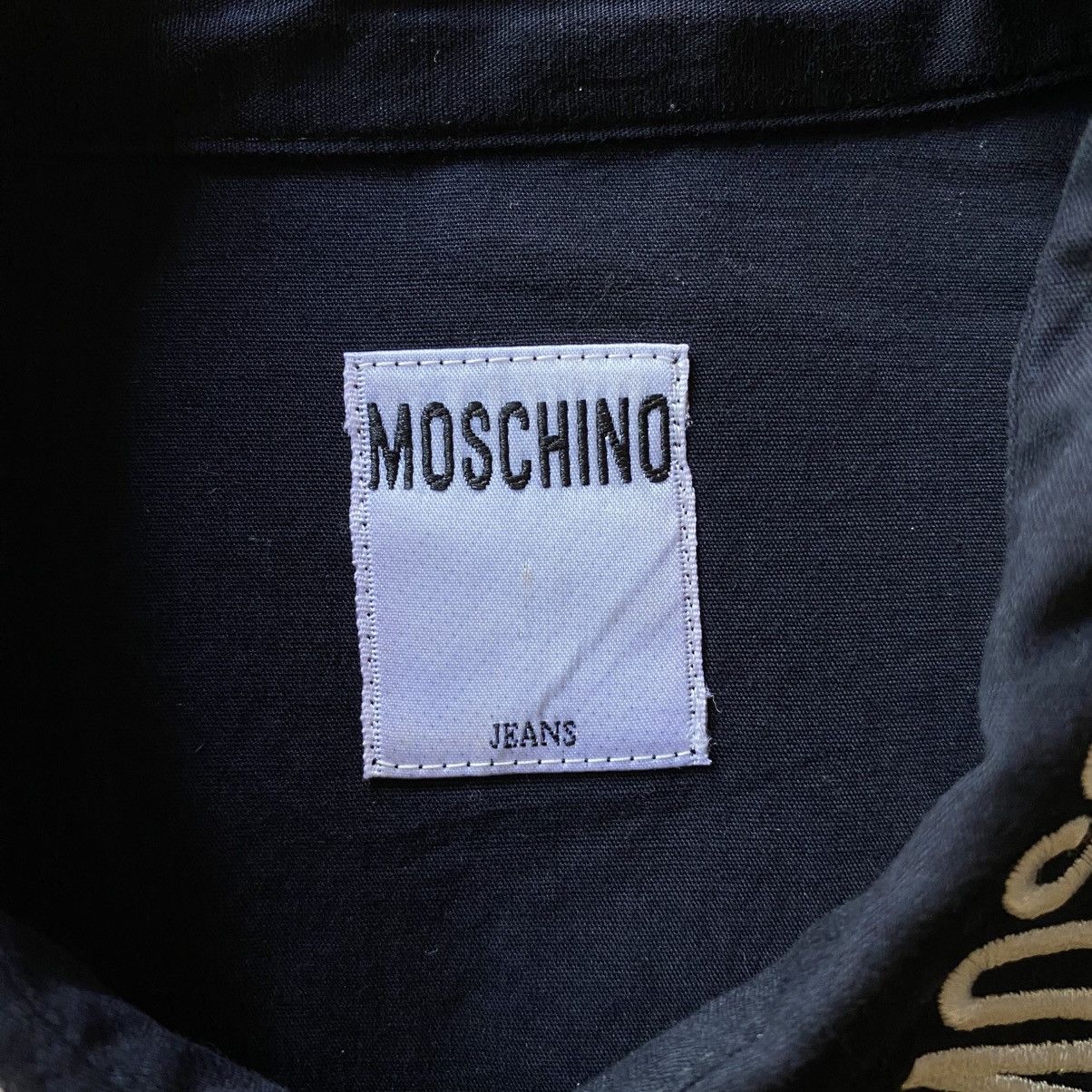 Moschino MOSCHINO Black Moschino Logo Collar Shirt Size L / US 10 / IT 46 - 8 Thumbnail
