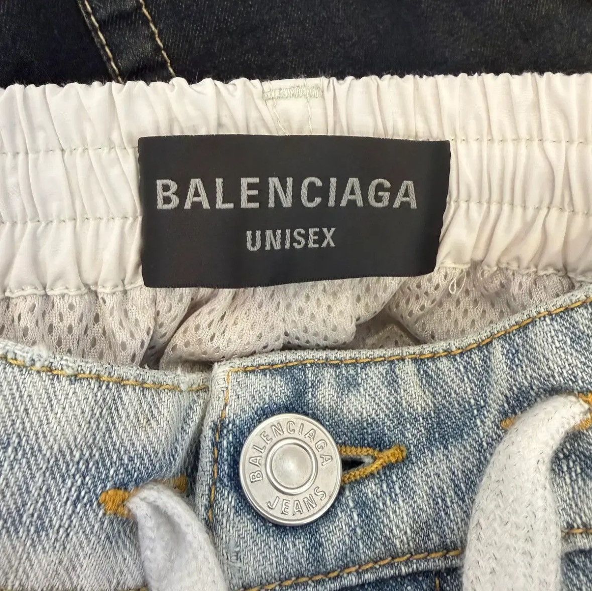 Balenciaga Balenciaga 24fw Denim Jersey Track Hybrid Pants Size US 31 - 9 Thumbnail