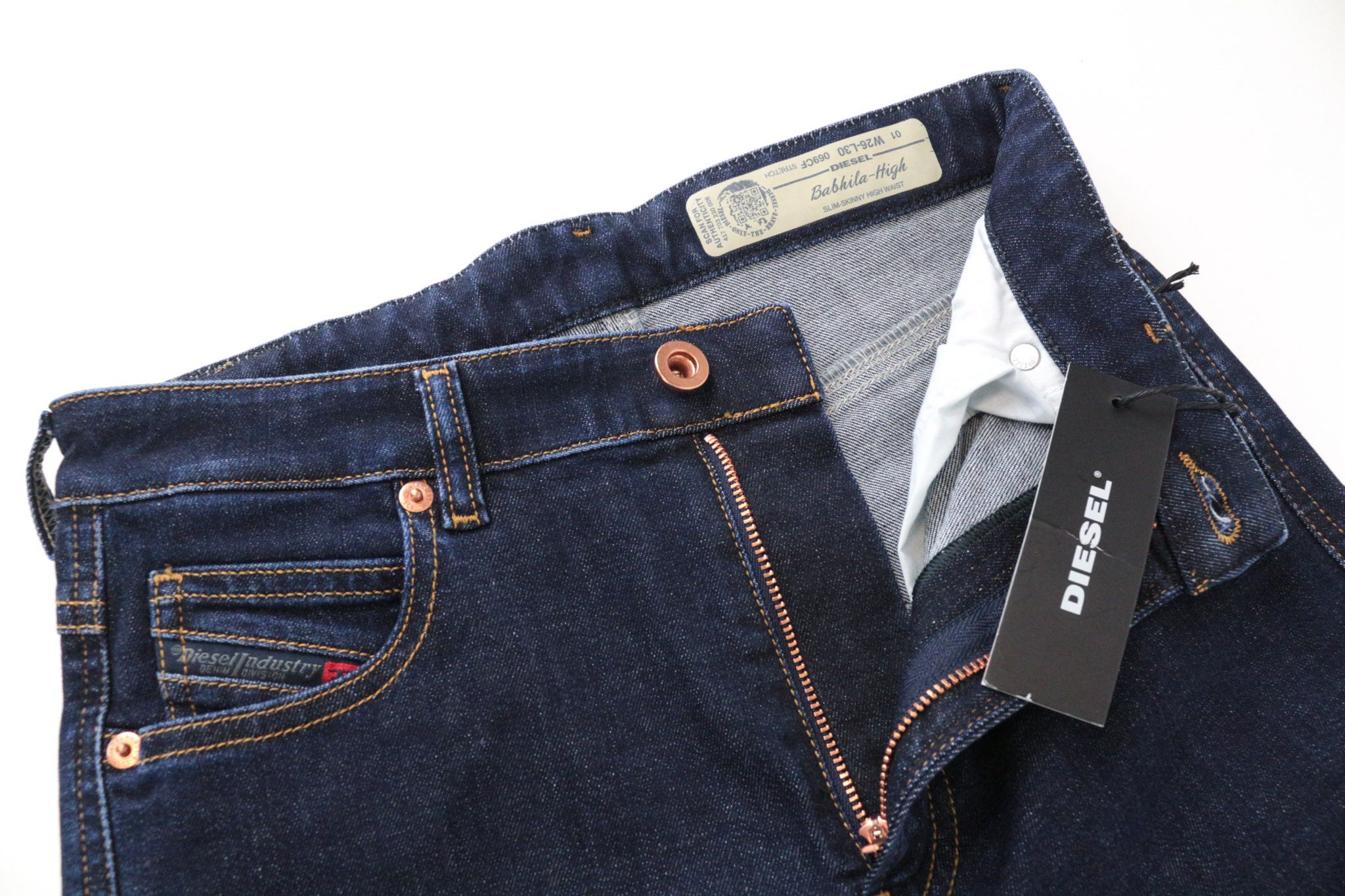 Diesel BABHILA-HIGH 069CF W26/L30 Blue Stretch Jeans 69377 Size 26" / US 2 / IT 38 - 4 Thumbnail