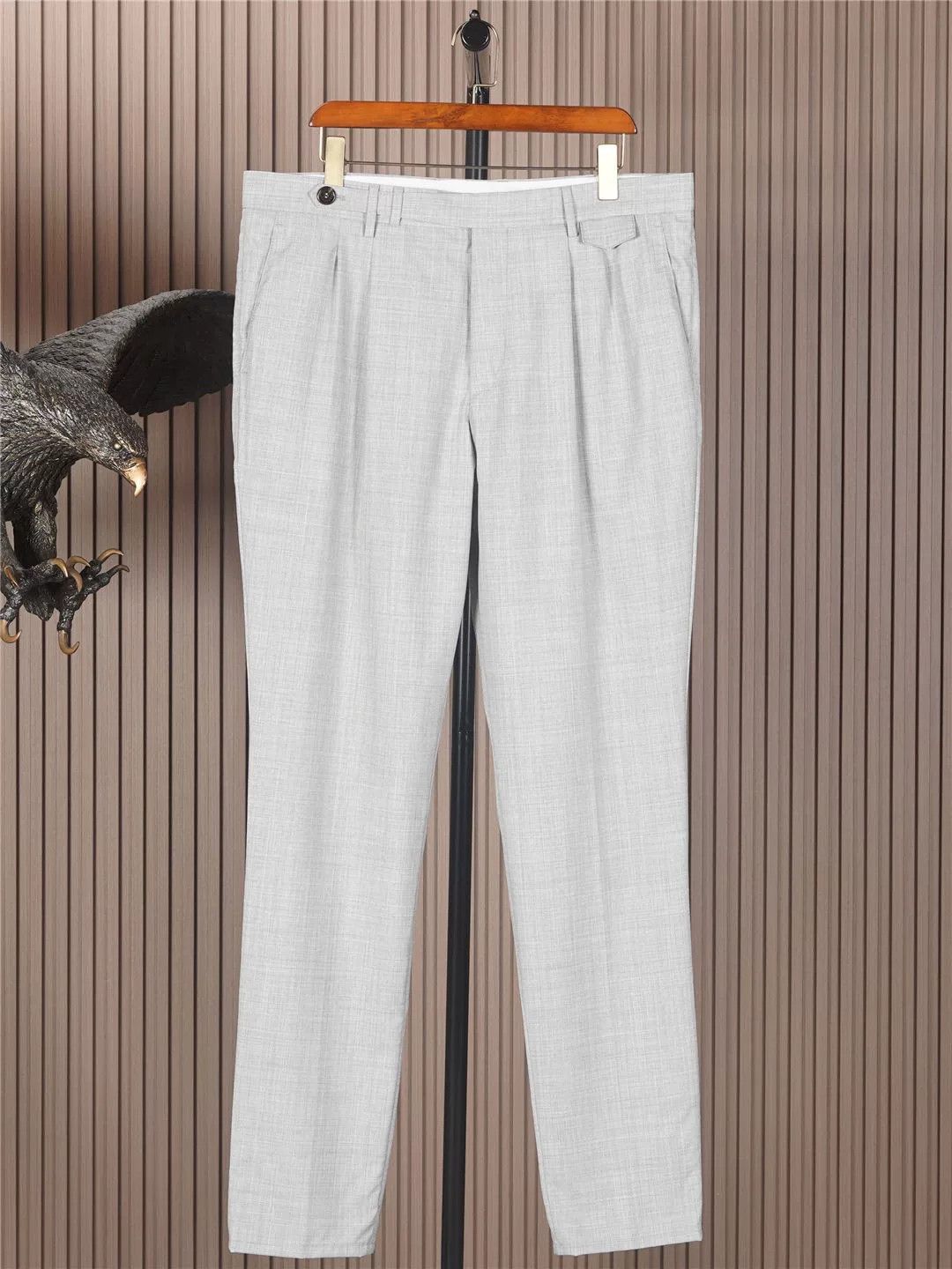 Brunello Cucinelli Brunello Cucinelli Gray Wool Trousers Size US 36 / EU 52 - 1 Thumbnail