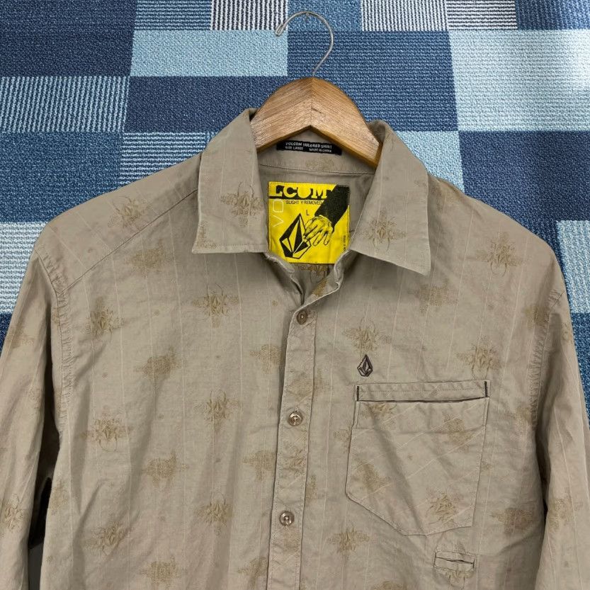 Volcom Volcom Button-Up Shirt Men L Beige Cotton Pocket Shirt Size US L / EU 52-54 / 3 - 1 Thumbnail