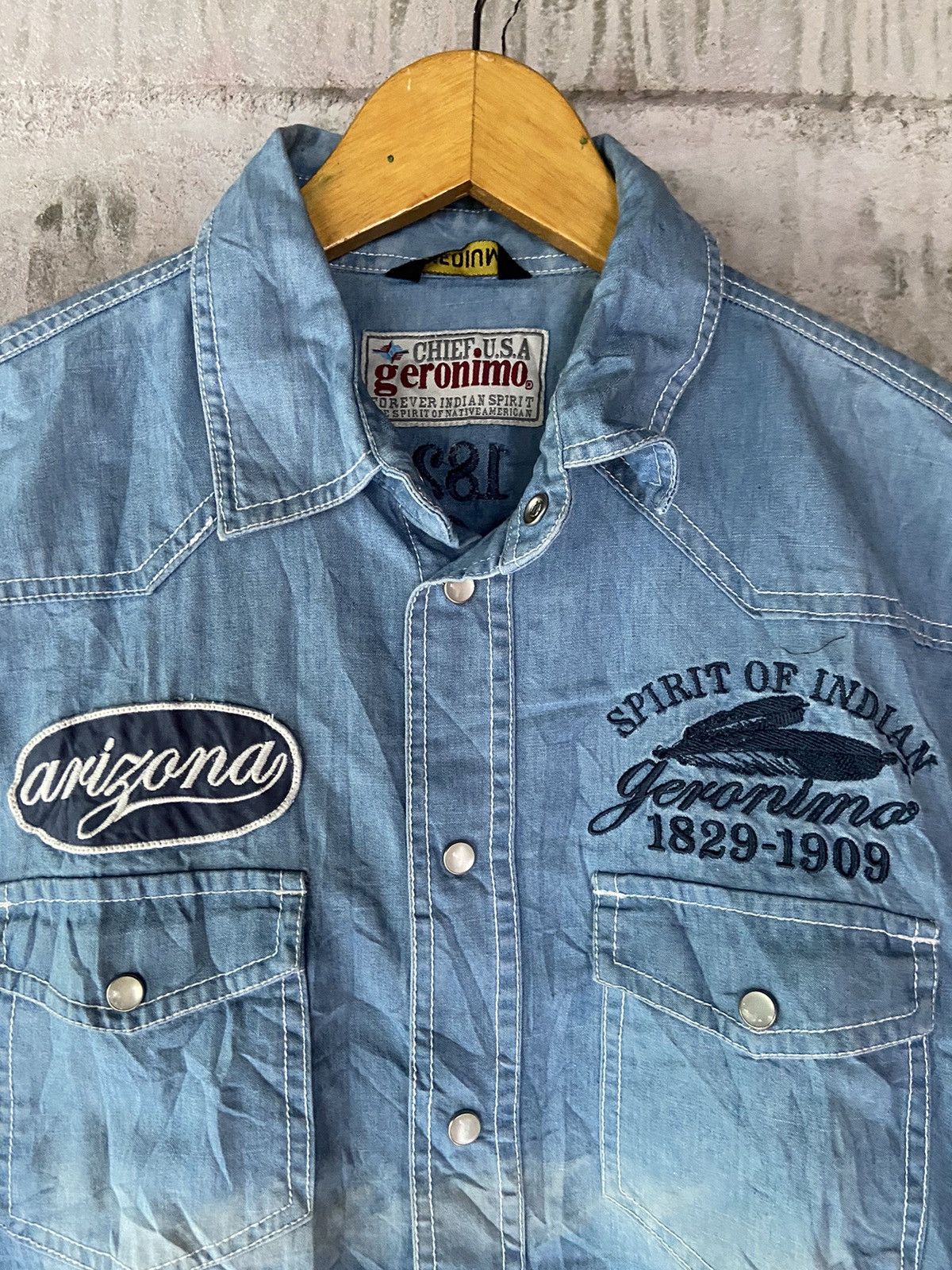 If Six Was Nine CHIEF U.S.A WORKSHIRT APACHE GERONIMO Size US M / EU 48-50 / 2 - 6 Thumbnail