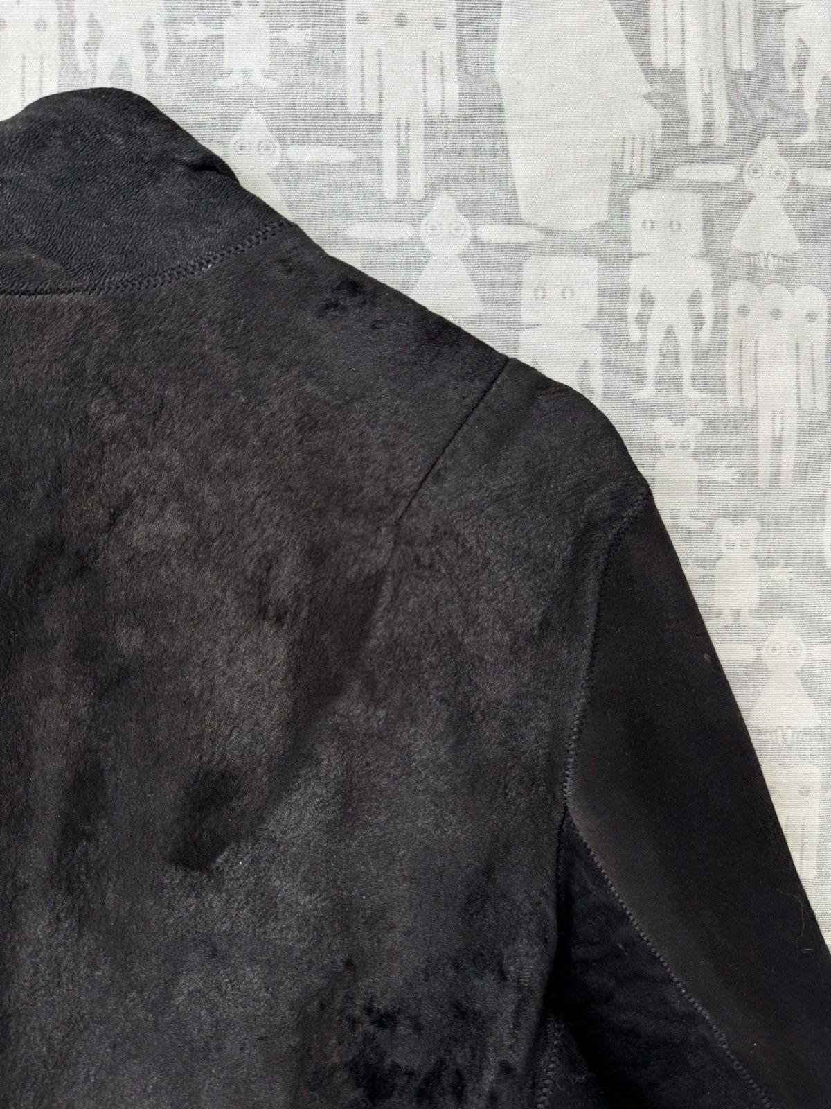 Ann Demeulemeester Ann Demeulemeester AW02 Textured Leather Opened Tie Jacket Size US XS / EU 42 / 0 - 10 Thumbnail