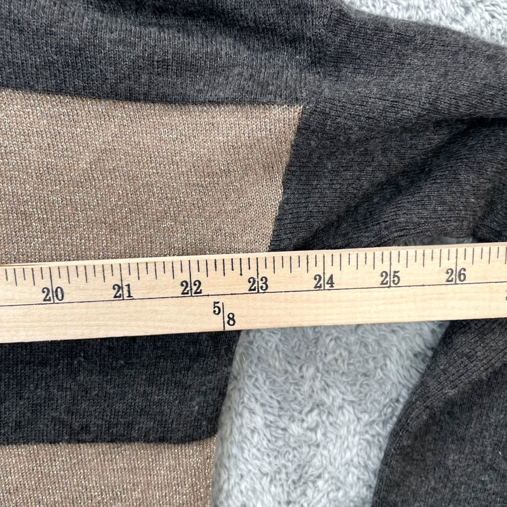 Vince Vince Sweater Womens Large Gray Metallic Striped Cashmere Tight Knit Ribbed Warm Size L / US 10 / IT 46 - 8 Thumbnail
