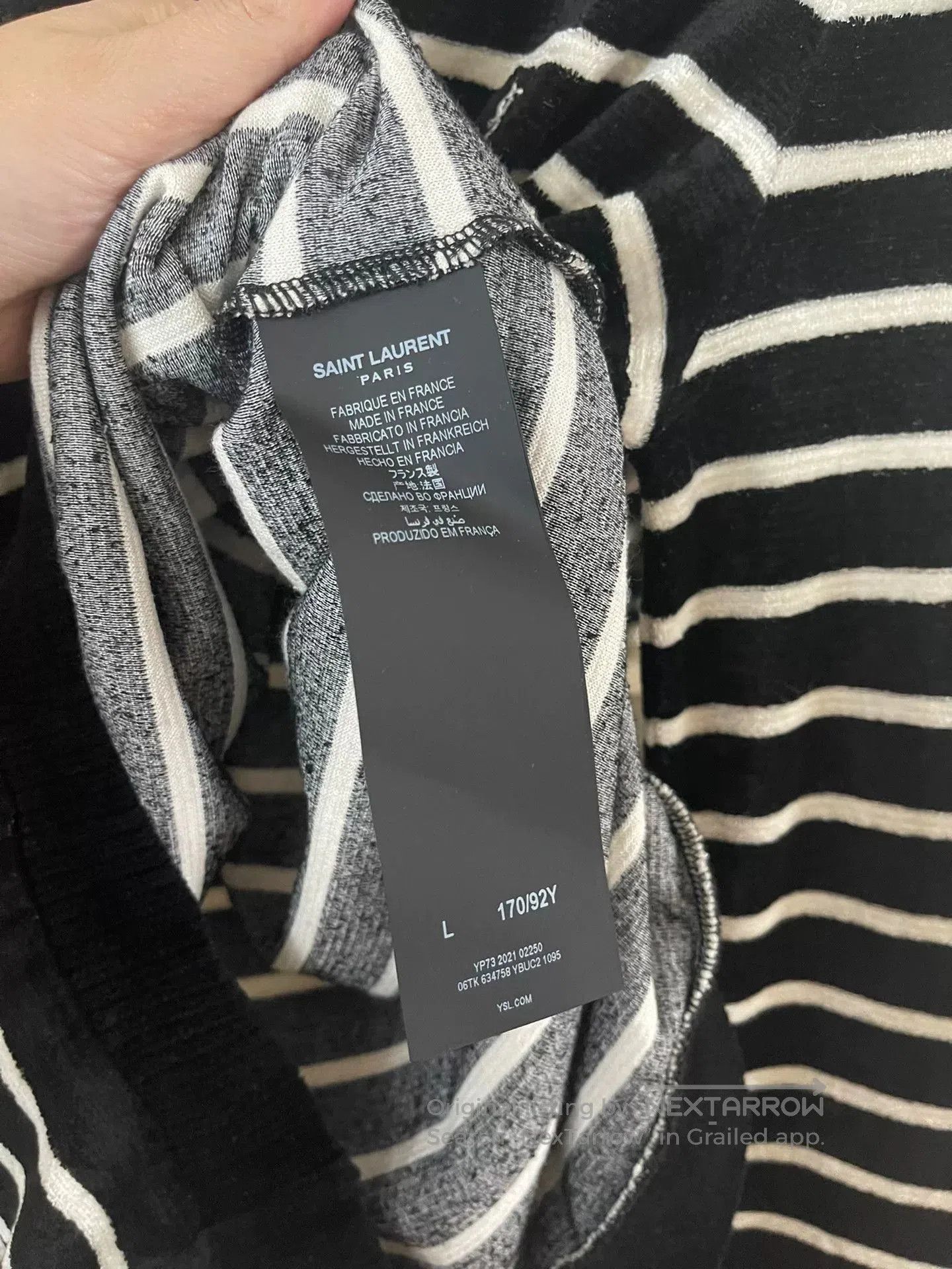 Saint Laurent Paris Saint Laurent Striped Long-Sleeve Sweater. Size L / US 10 / IT 46 - 4 Thumbnail