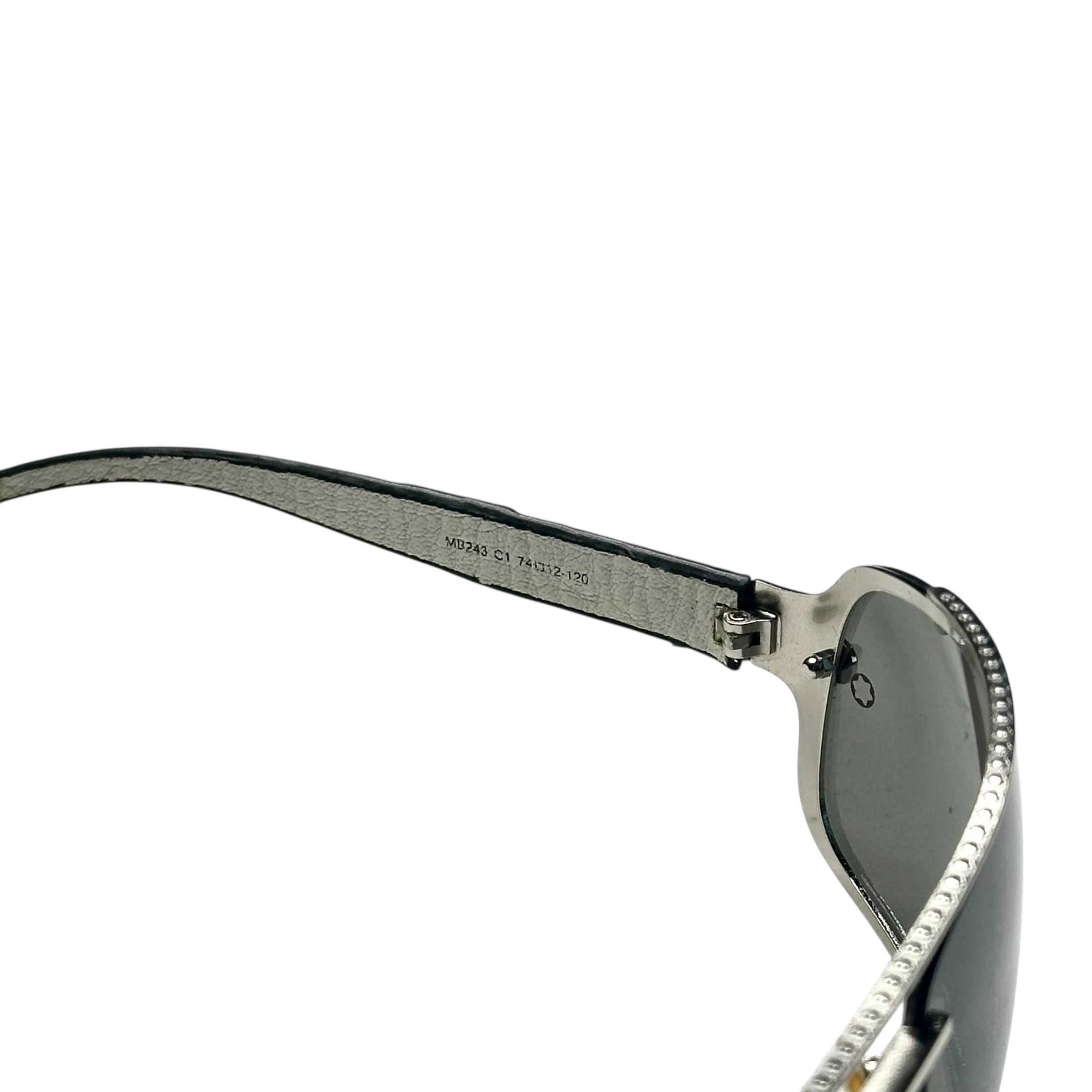 Montblanc Mont Blanc Leather Aviator Sunglasses Size ONE SIZE - 5 Thumbnail