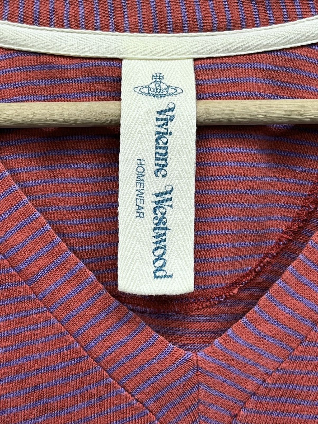Vivienne Westwood 💥Vintage 80’s VIVIENNE WESTWOOD HOMEWEAR V-Neck Red Stripes Size M / US 6-8 / IT 42-44 - 10 Thumbnail