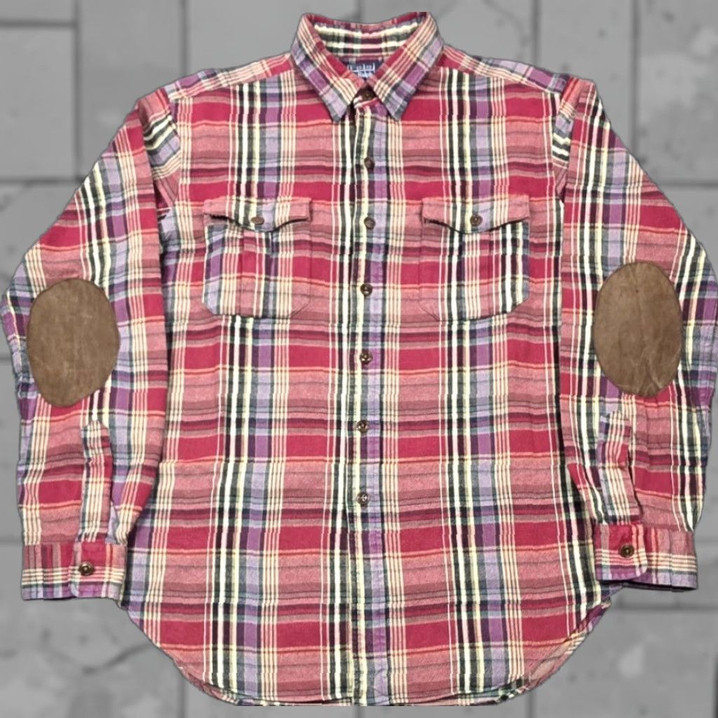 Polo Ralph Lauren Vtg Polo Ralph Lauren Shirt Men L Plaid Button Up Flannel Elbow Patch Hunting Size US L / EU 52-54 / 3 - 1 Thumbnail