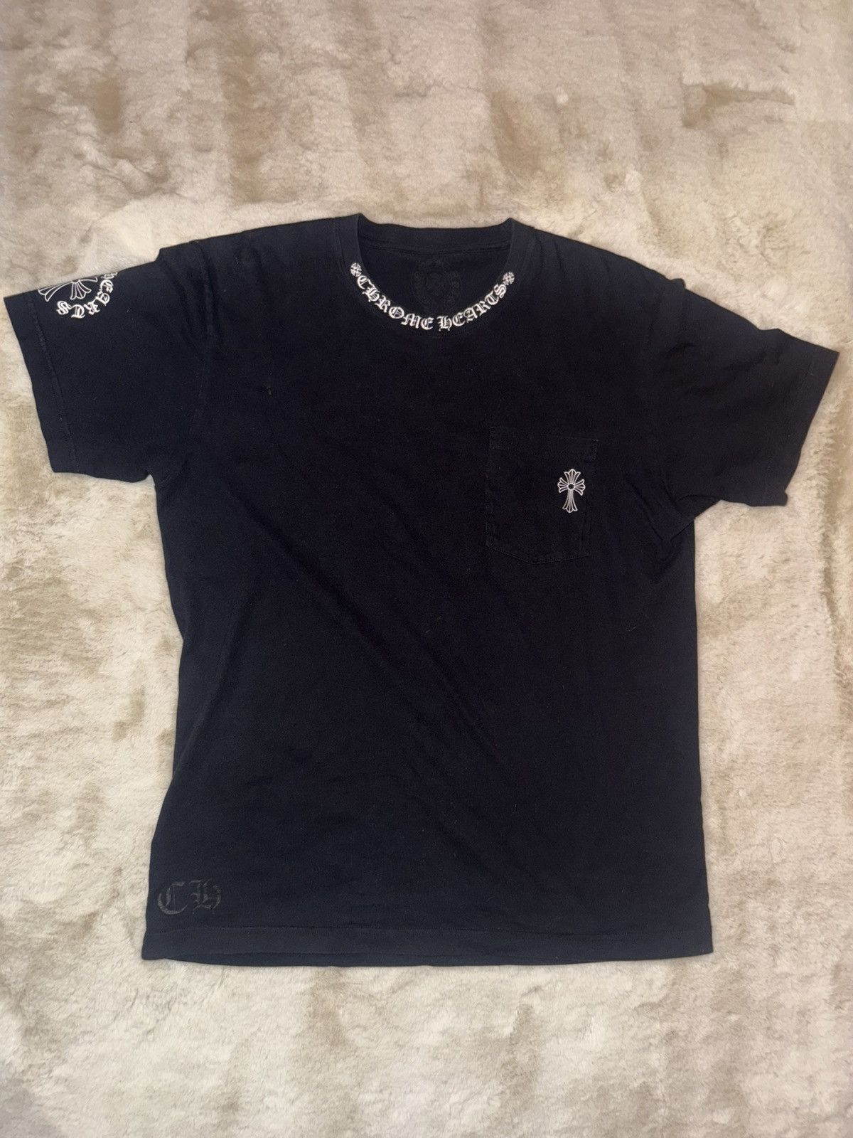 Chrome Hearts Chrome hearts neck logo/big cross tshirt Size US L / EU 52-54 / 3 - 3 Thumbnail