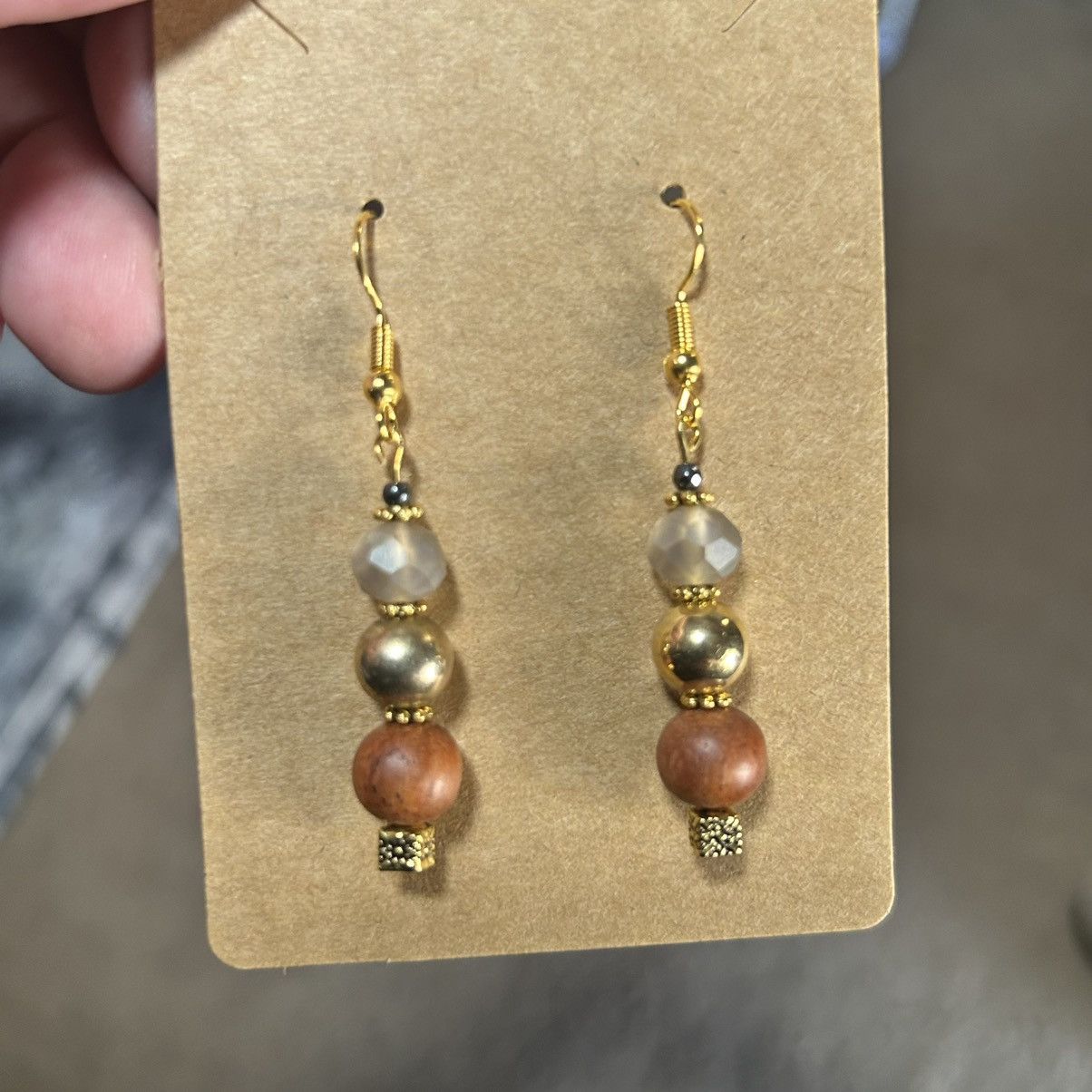 Handmade Handcrafted elegant salvaged vintage beads earrings Size ONE SIZE - 2 Thumbnail