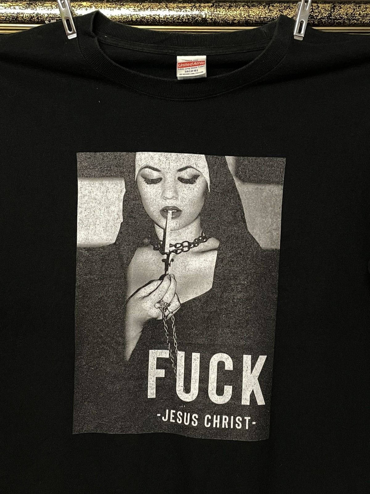 Designer × Japanese Brand × Vintage Vintage Promo Fuck -Jesus Christ- Streetwear Longsleeve Tee Size US M / EU 48-50 / 2 - 3 Thumbnail
