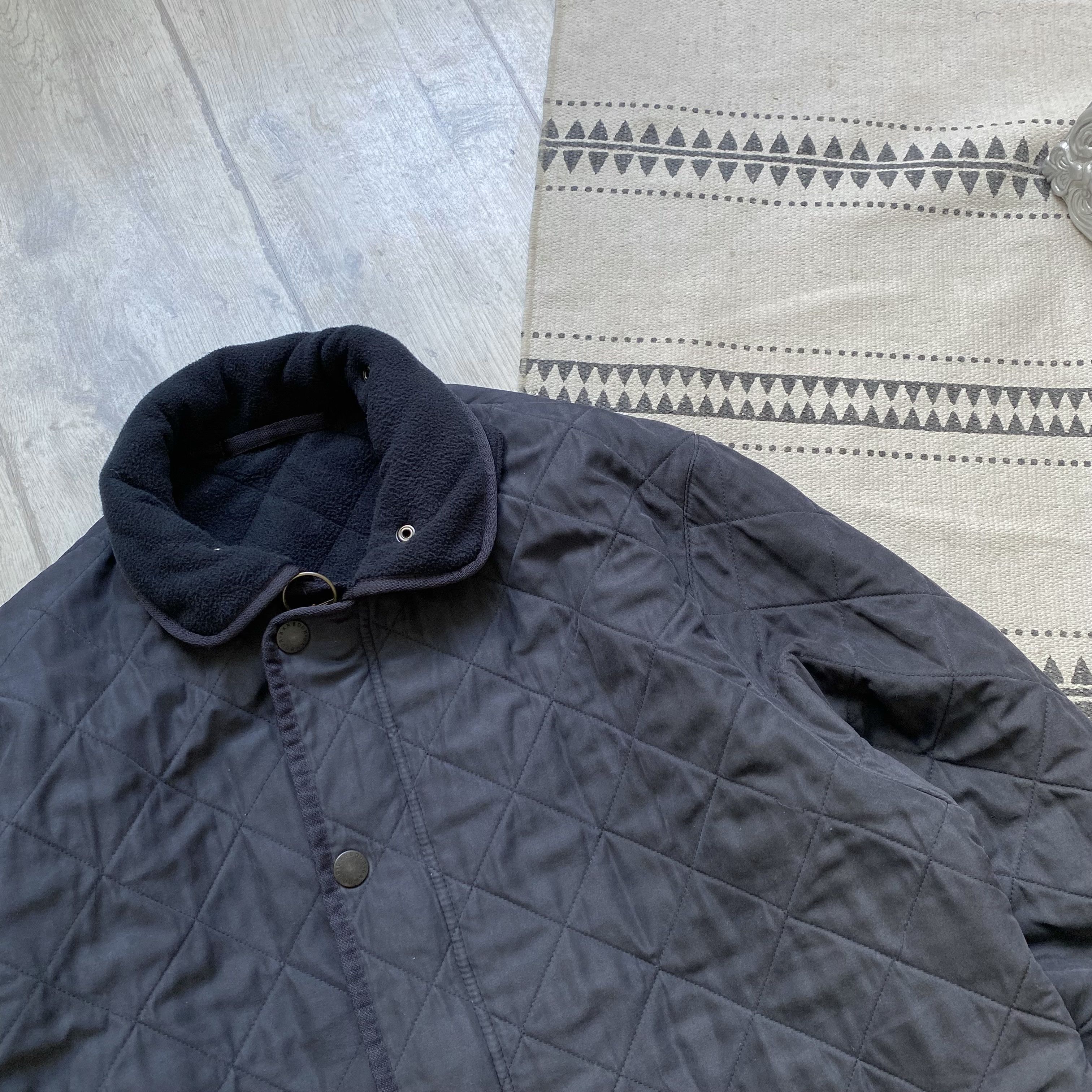Barbour Vintage Barbour Quilted jacket Fleece lining Y2K Dark Navy Size US L / EU 52-54 / 3 - 4 Thumbnail