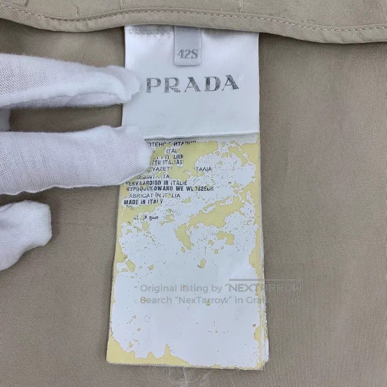 Prada Prada Khaki hooded drawstring zipper windbreaker jacket Size S / US 4 / IT 40 - 6 Thumbnail