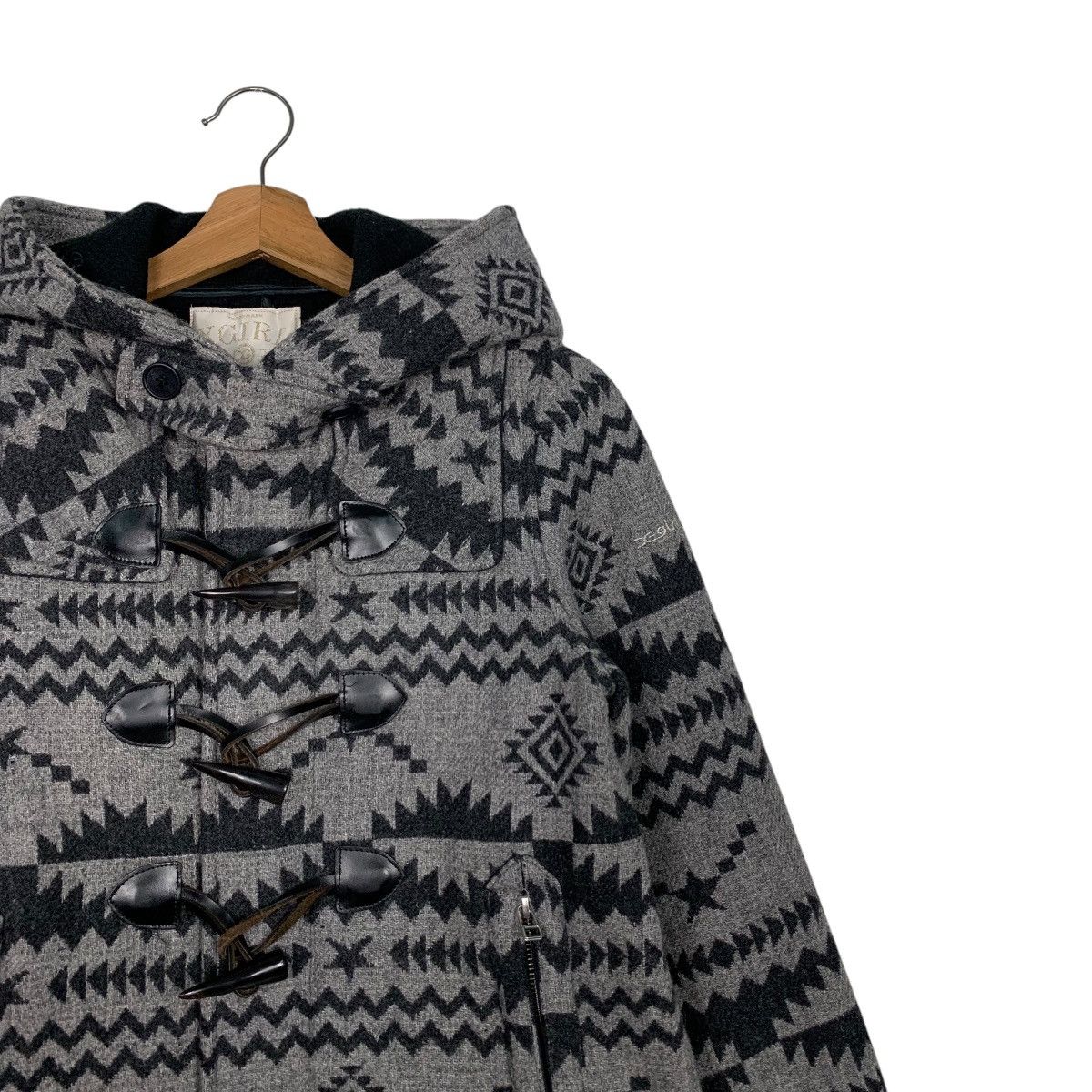 X-Girl X GIRL Black And Grey Aztec Design Duffle Coat #2695-C121 Size S / US 4 / IT 40 - 5 Thumbnail