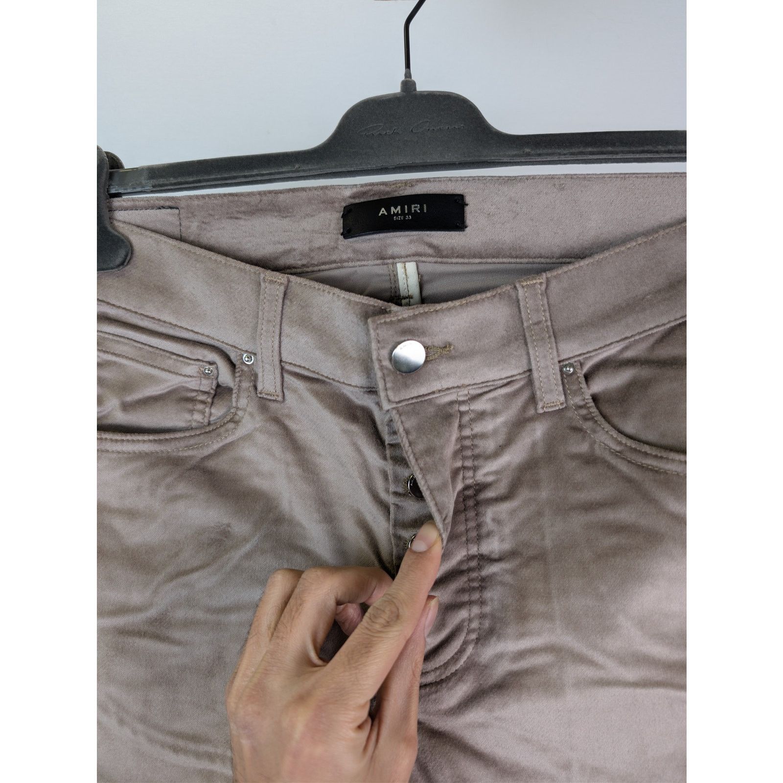 Amiri o1rshd1 Velour Flare Stack Pants in Sand Size US 33 - 7 Thumbnail
