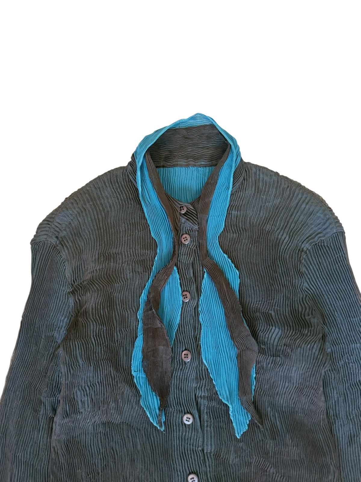 Issey Miyake S/S 2002 Issey Miyake Pleated Button-Up 3/4 Sleeve Top Shirt Size S / US 4 / IT 40 - 3 Thumbnail