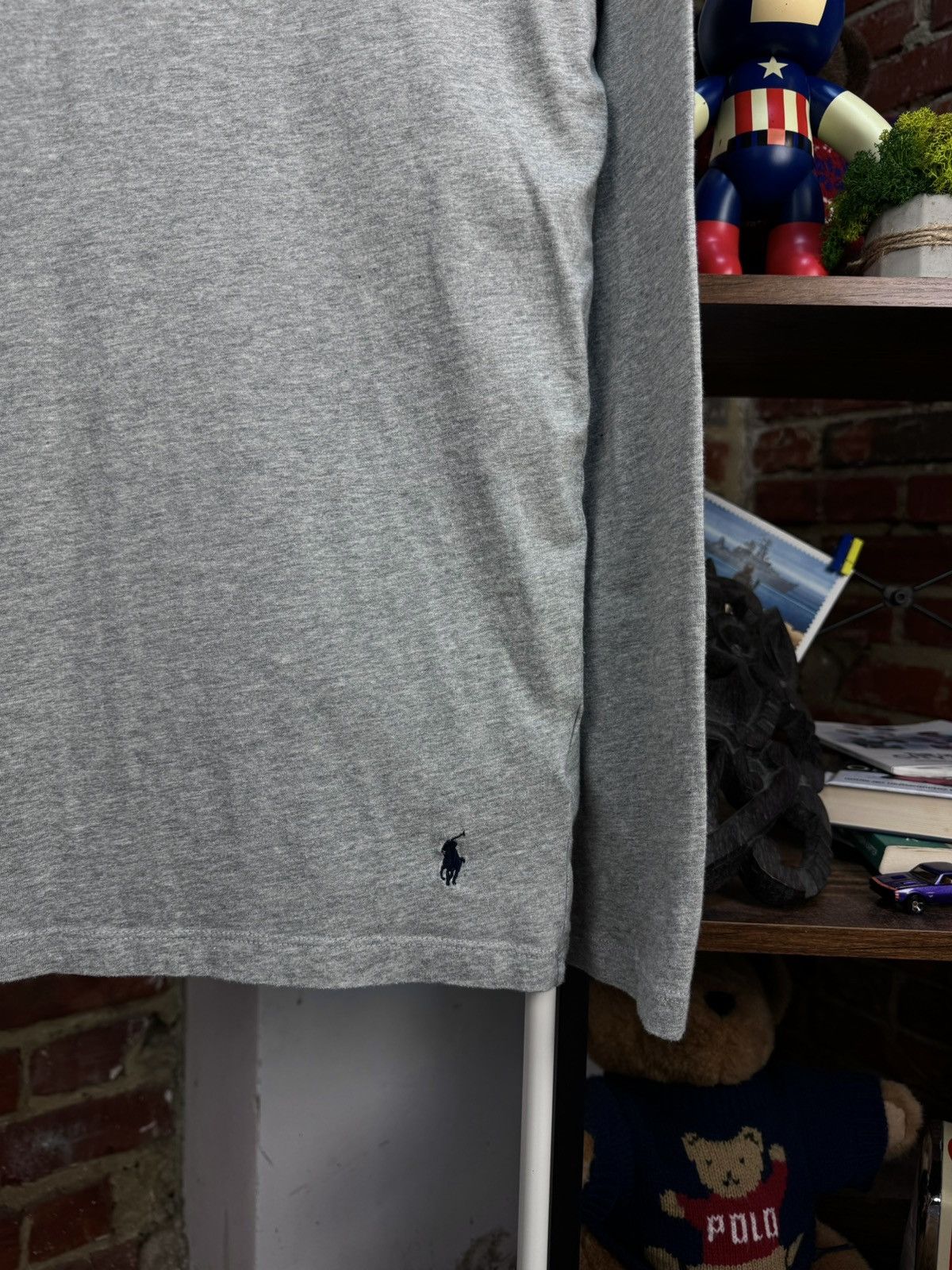 Polo Ralph Lauren POLO Ralph Lauren Grey Basic Long Sleeve T-Shirt Size US L / EU 52-54 / 3 - 4 Thumbnail