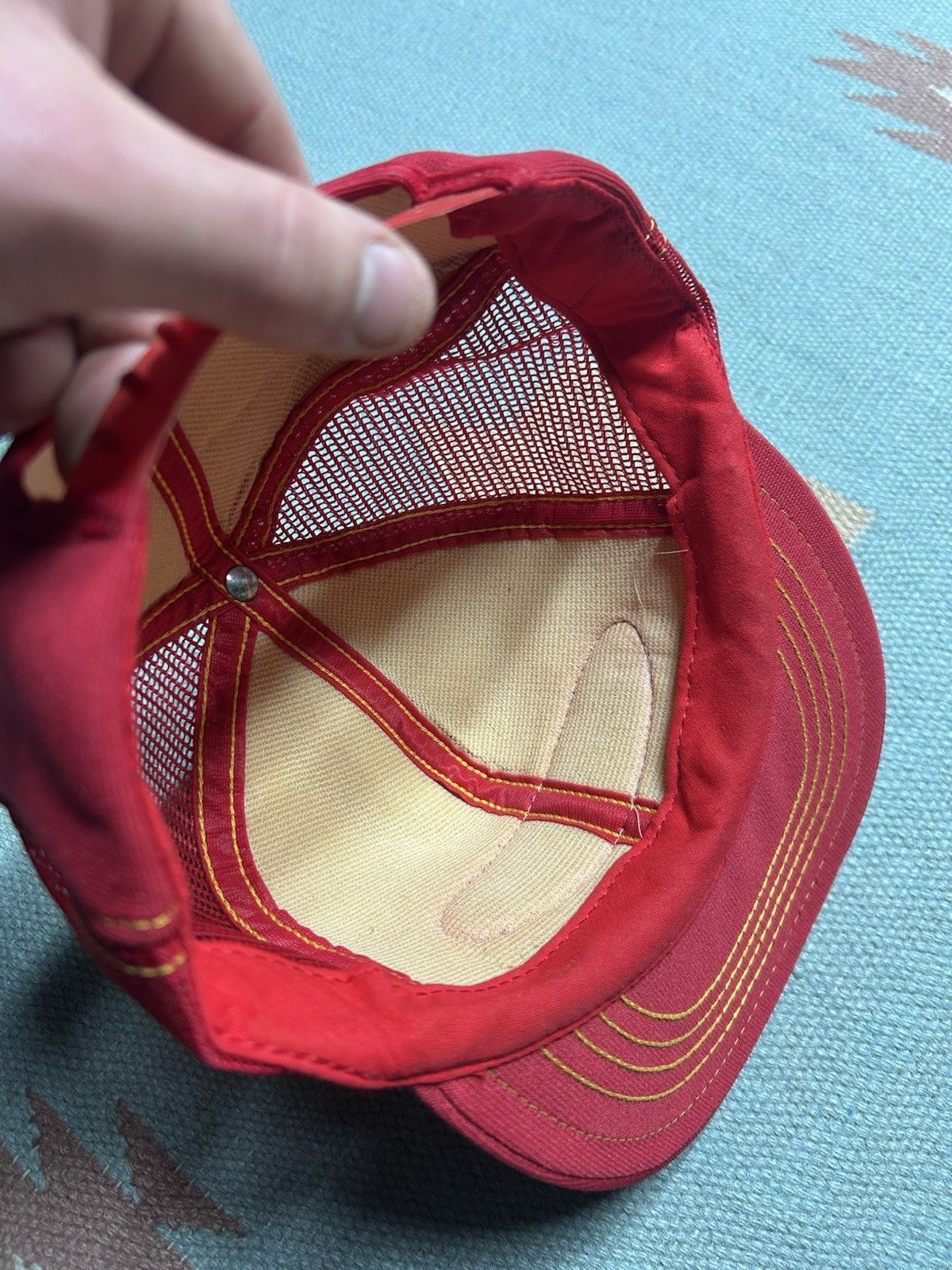Vintage Vtg trucker hat Pierce manufacturing patch made USA 2 tone Size ONE SIZE - 6 Thumbnail
