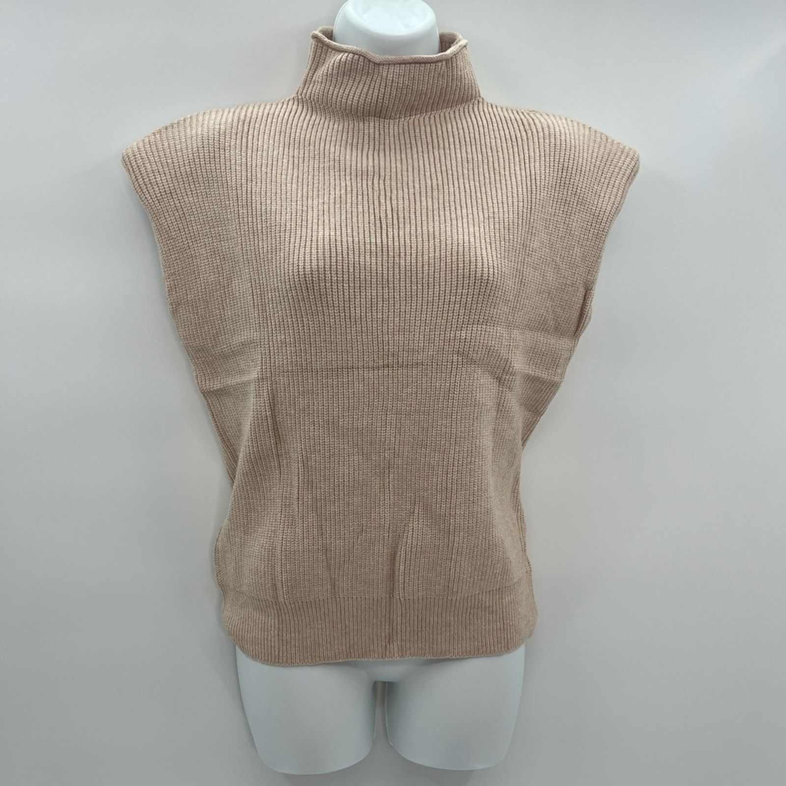 & Other Stories Sleeveless Tan Turtleneck Sweater (XS) NWOT Size XS / US 0-2 / IT 36-38 - 2 Thumbnail