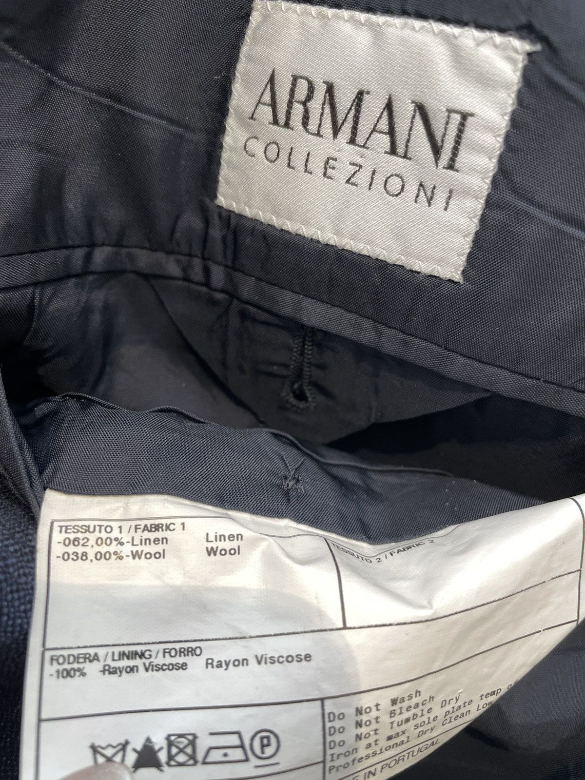 Armani Collezioni Vintage Armani Linen Blue Blazer Size L / US 10 / IT 46 - 9 Thumbnail