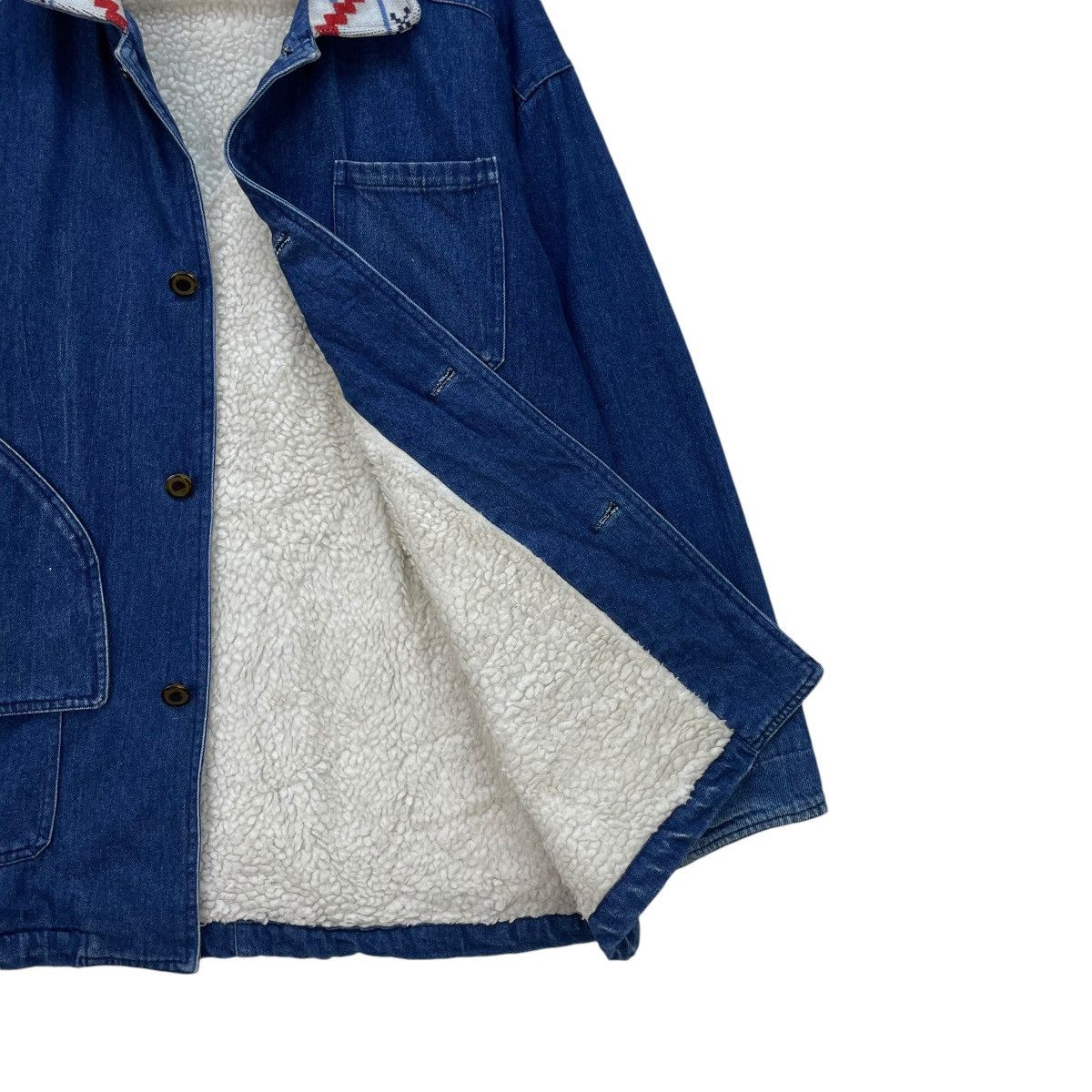 45rpm × Indigo × Japanese Brand 💥Saburoku Mens Shearling Hunting Indigo Denim Jacket Size US L / EU 52-54 / 3 - 6 Thumbnail