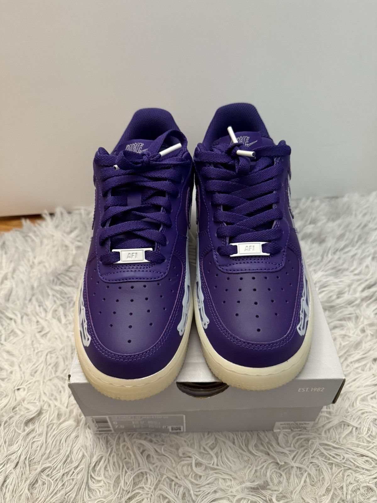 Nike Air Force 1 ‘07 Skeleton QS Purple Skeleton Halloween Size US 6 / EU 39 - 3 Thumbnail