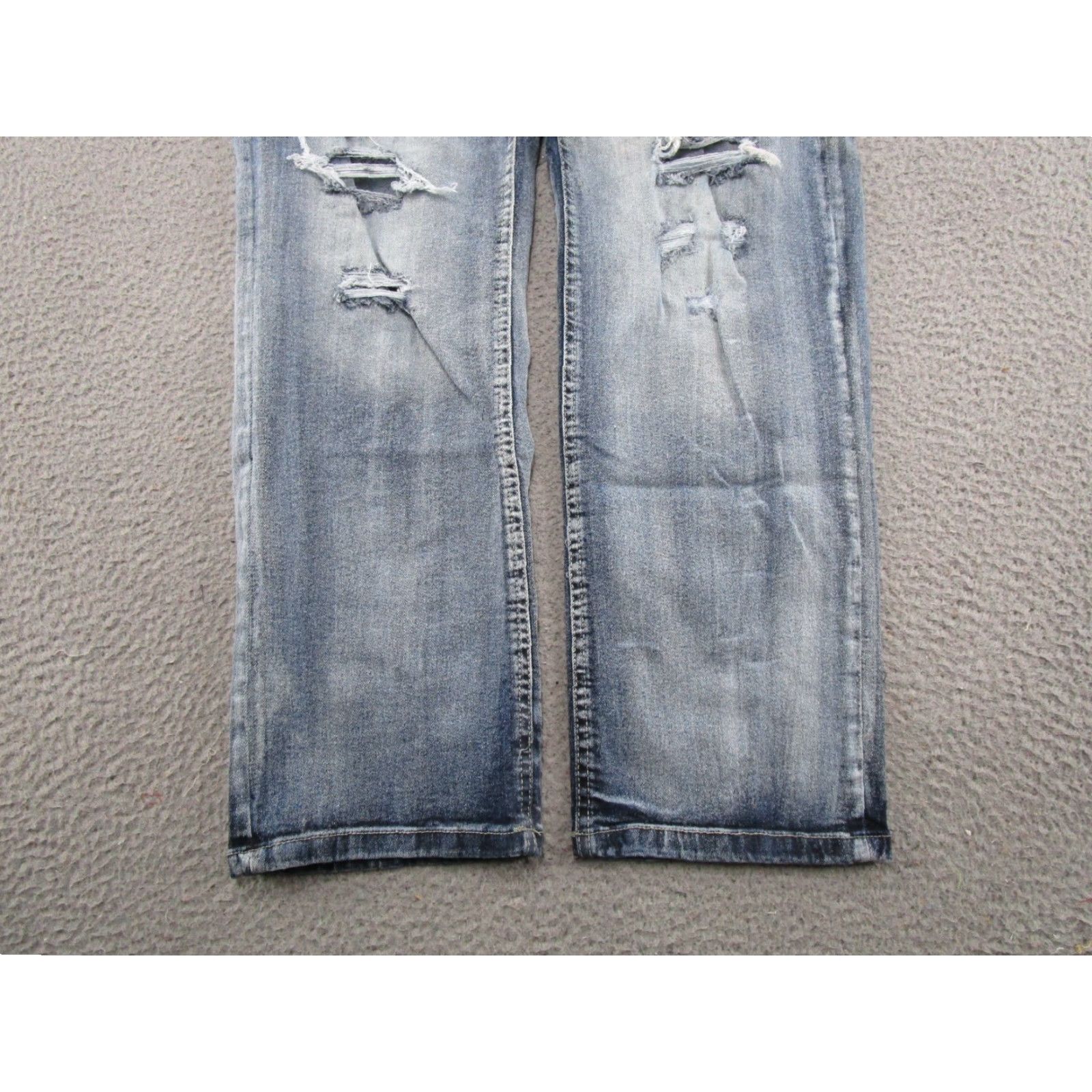 Vintage Copper Rivet Jeans Mens Slim Straight Distressed 36x30 5-Pocket Denim Blue Cotton Spandex Cardi? Size US 36 / EU 52 - 2 Thumbnail