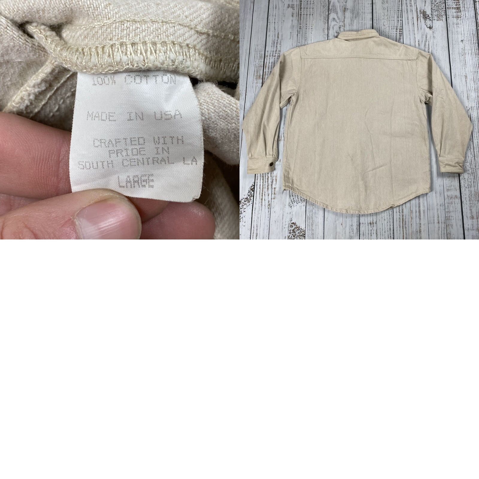 Karl Kani VINTAGE Karl Kani Jeans Denim Jacket Shirt 2PAC Era Large Mens Beige 2Pac Hip Hop 90s Oversized Casual Jacket Size US L / EU 52-54 / 3 - 8 Thumbnail