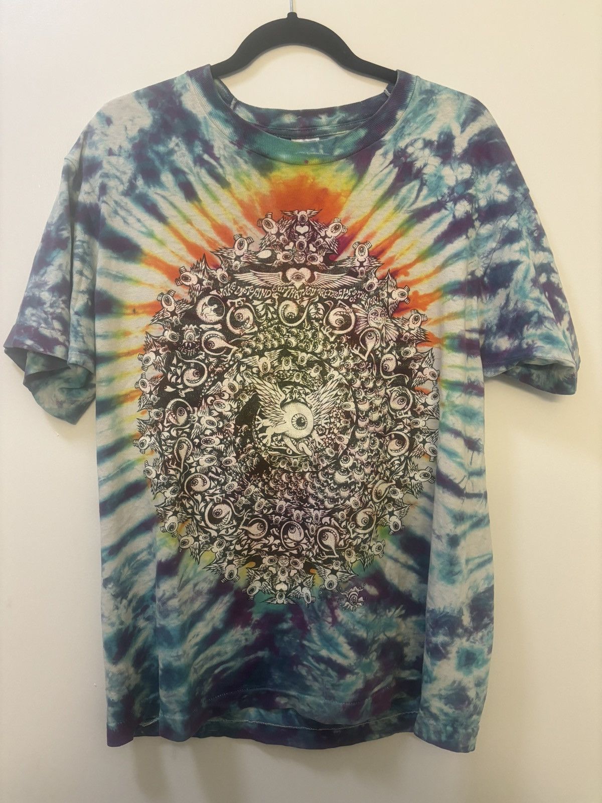 Grateful Dead 1988 Vintage Grateful Dead Eyes Of The World Tie Dye T-Shirt Size US L / EU 52-54 / 3 - 1 Thumbnail