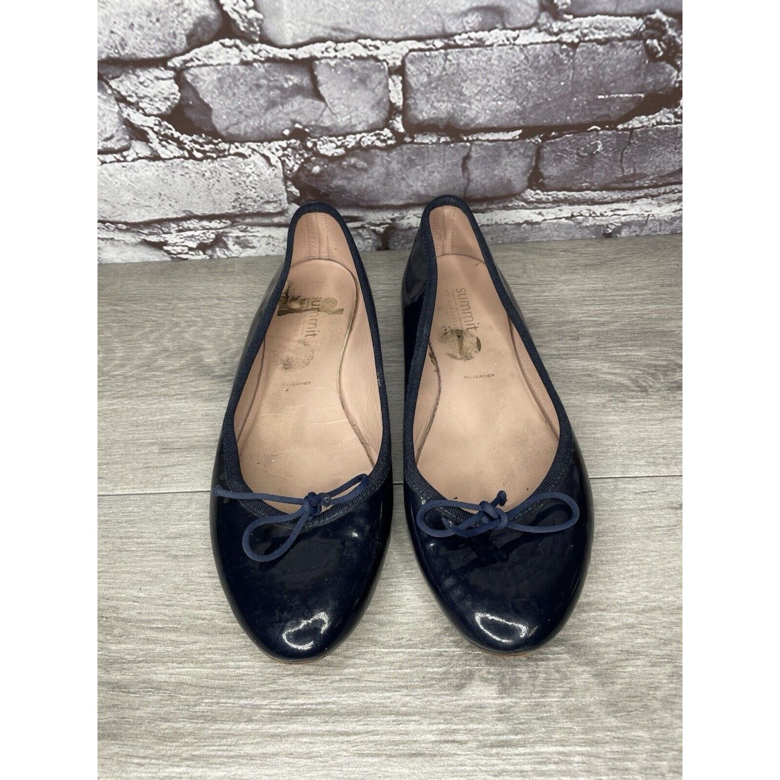 Summit Clothing Summit White Mountain Navy Blue Patent Bow Ballet Flats Wome Size US 8.5 / IT 38.5 - 15 Thumbnail