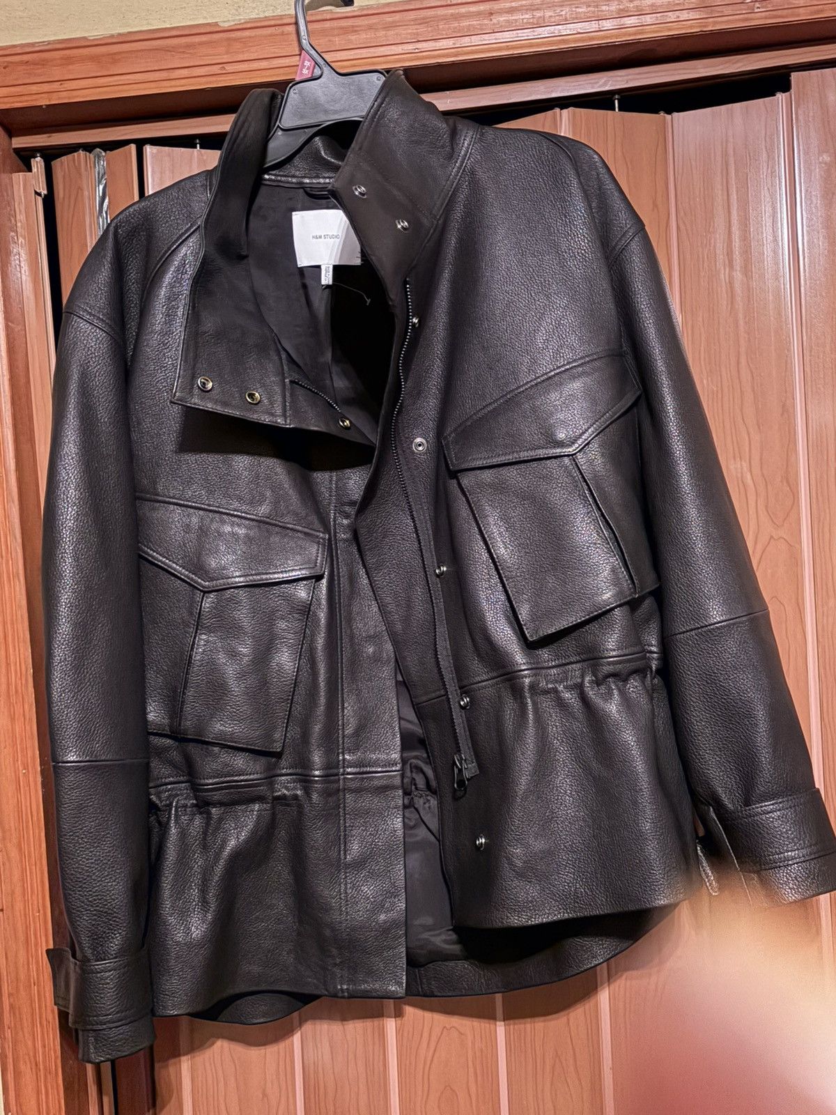 H&M H&M Studio Collection sz XL Black Peplum leather jacket Size XL / US 12-14 / IT 48-50 - 11 Thumbnail