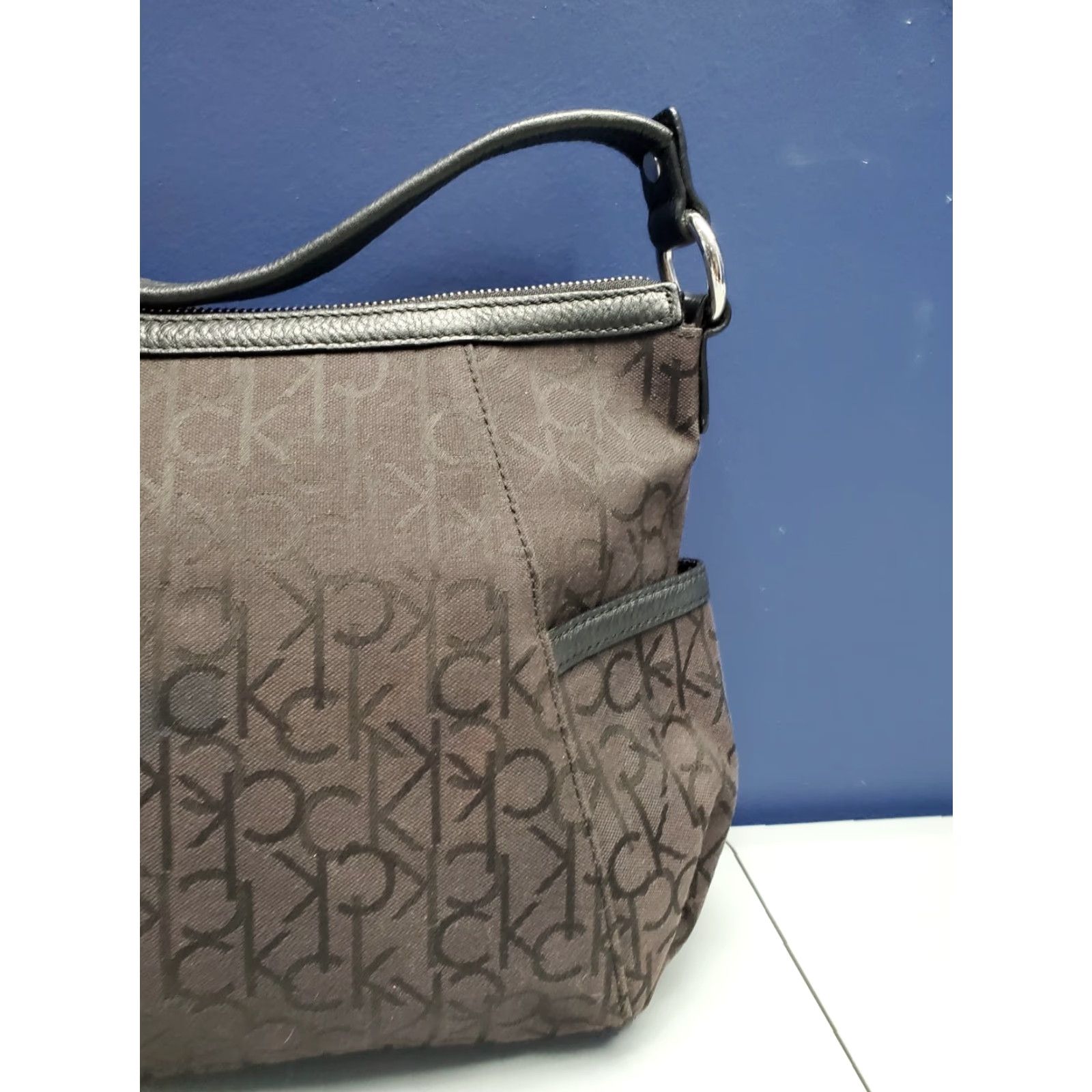 Calvin Klein Calvin Klein Hobo Bag Womens Black Canvas Shoulder Strap Silver Hardware Child? Size ONE SIZE - 5 Thumbnail