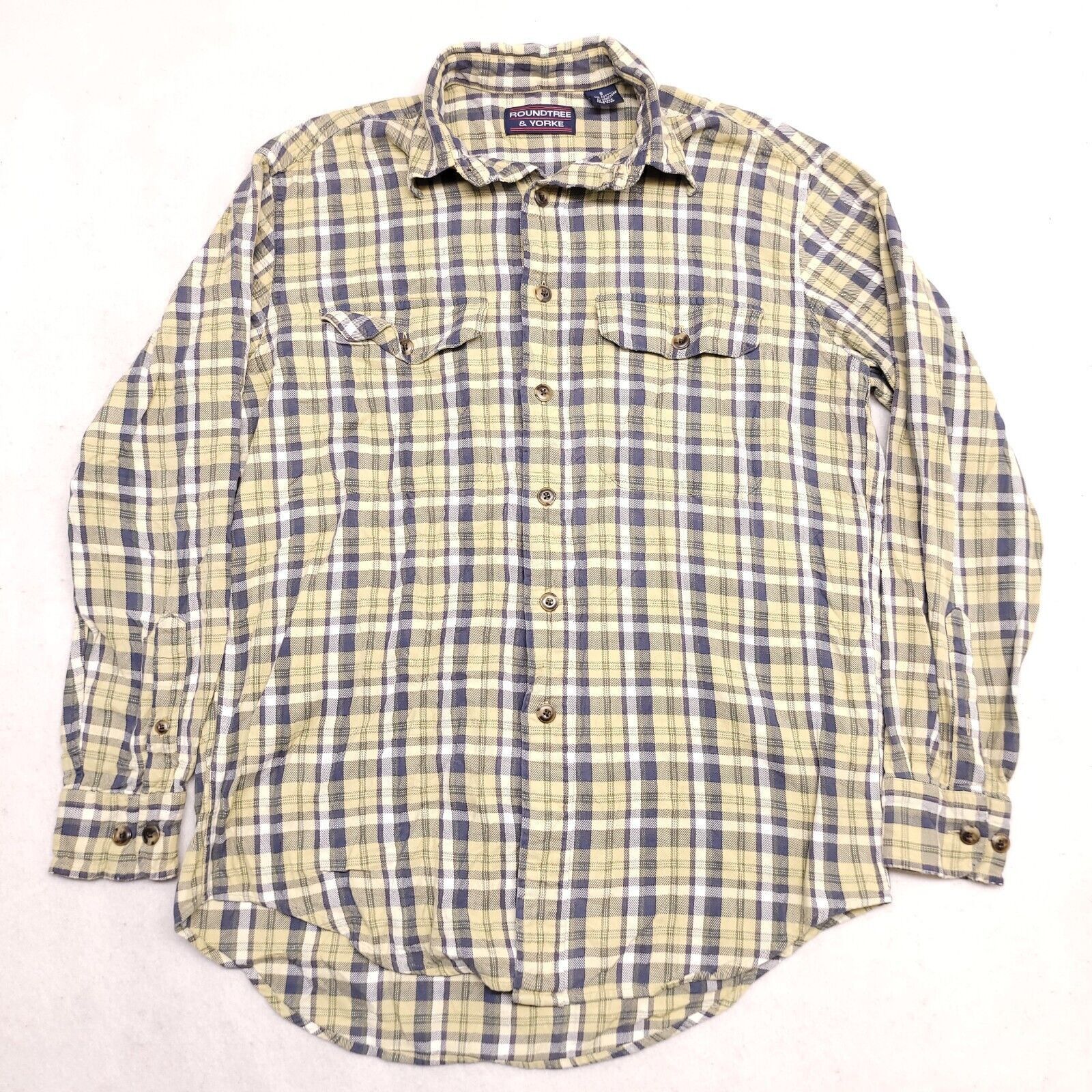 Roundtree & Yorke Roundtree & Yorke Madras Flannel Shirt Mens Size S Yellow Size US S / EU 44-46 / 1 - 2 Thumbnail