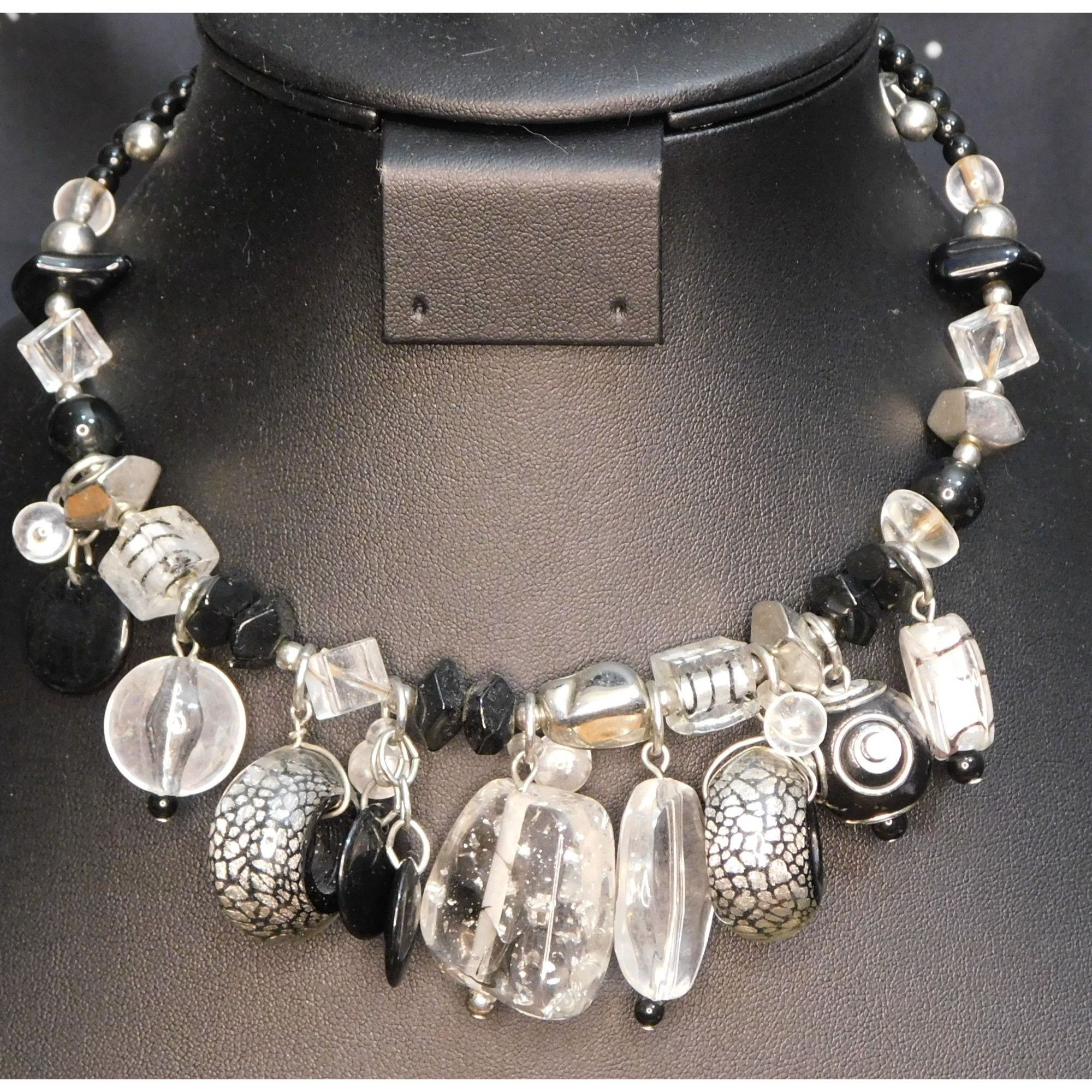 Other Chunky Gothic Glass Charm Beaded Coil Necklace Size ONE SIZE - 2 Thumbnail