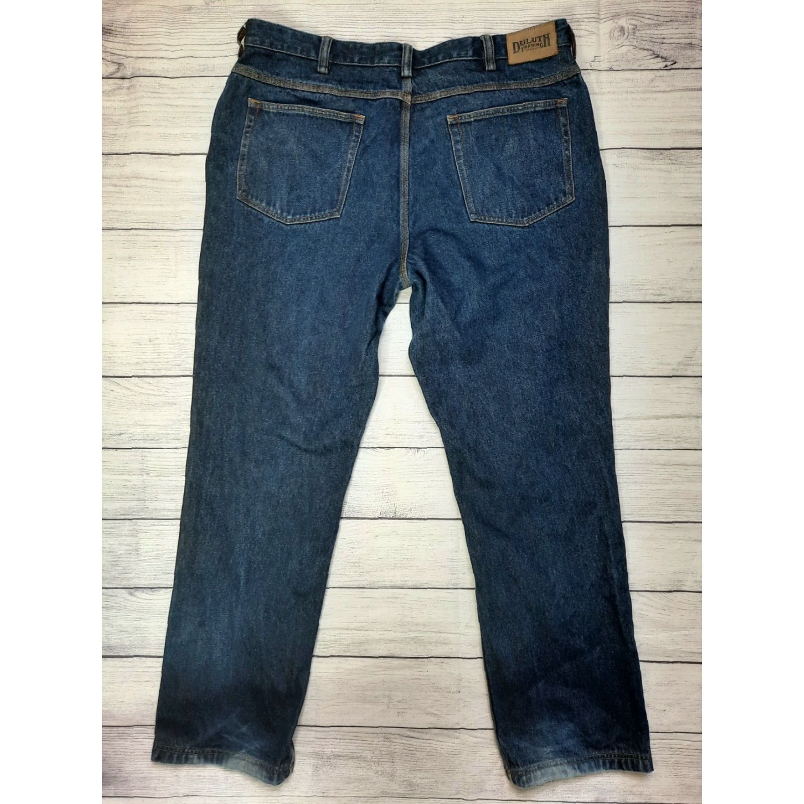 CO Duluth Trading Co Men Jeans Denim Blue Dark Wash Straight Size US 41 - 5 Thumbnail
